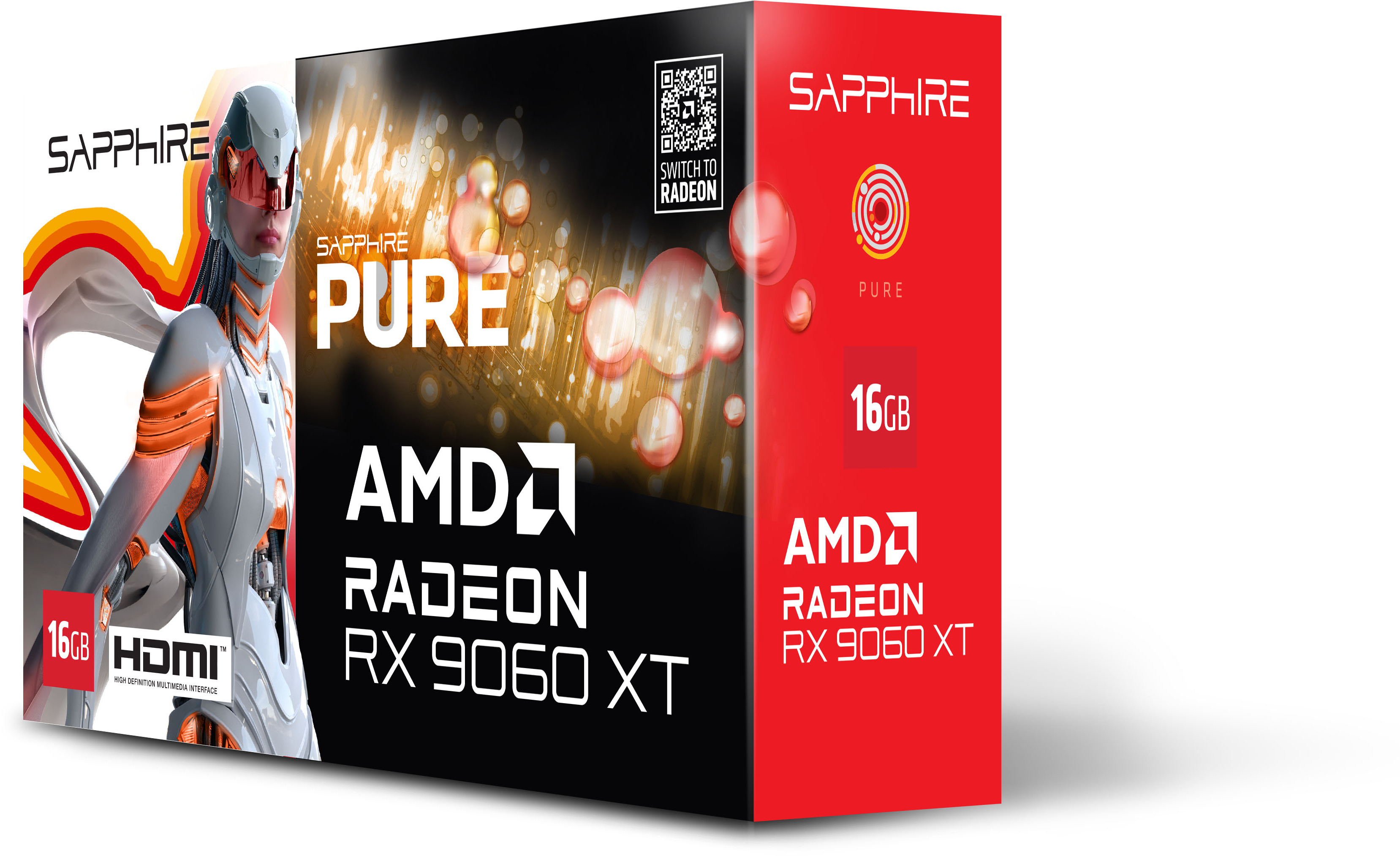 Sapphire - Gráfica Sapphire Radeon RX 9060 XT Pure OC 16GB GDDR6