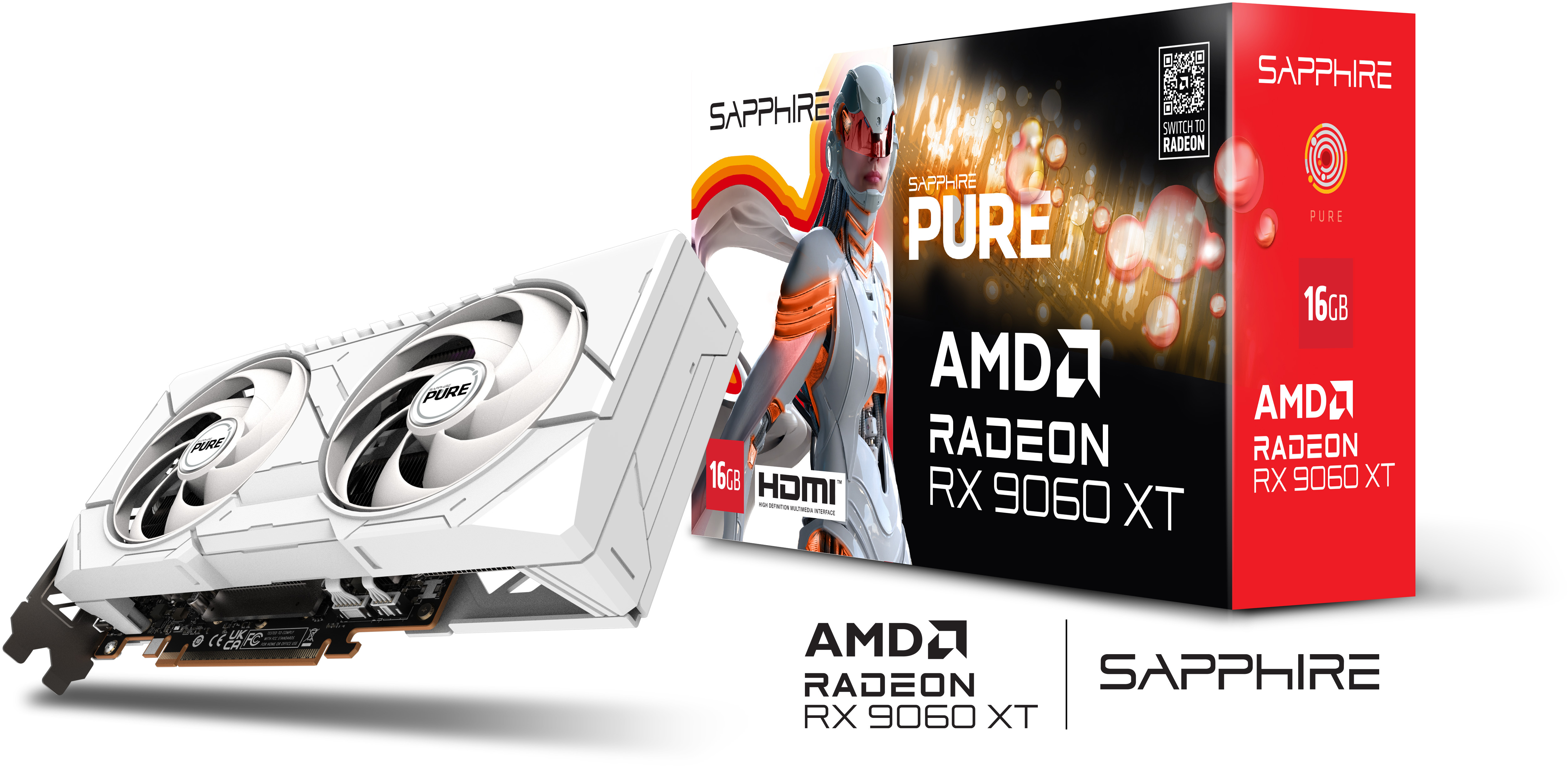 Sapphire - Gráfica Sapphire Radeon RX 9060 XT Pure OC 16GB GDDR6