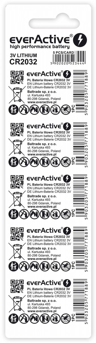 everActive - Pilhas everActive Lithium CR2032 3V - 1 Unidade