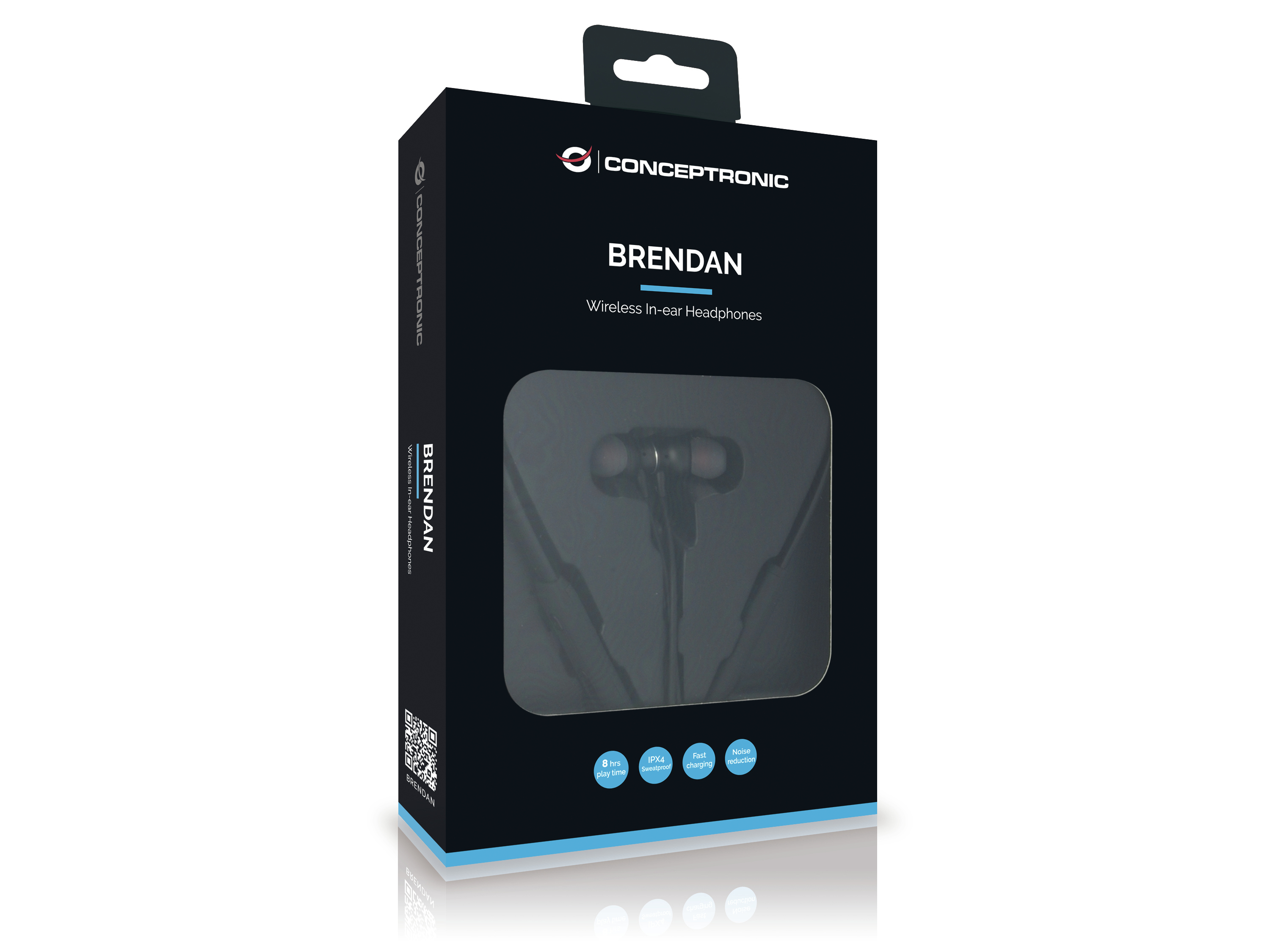 Conceptronic - Earphone Conceptronic BRENDAN01B Bluetooth c/ Cancelamento de ruído