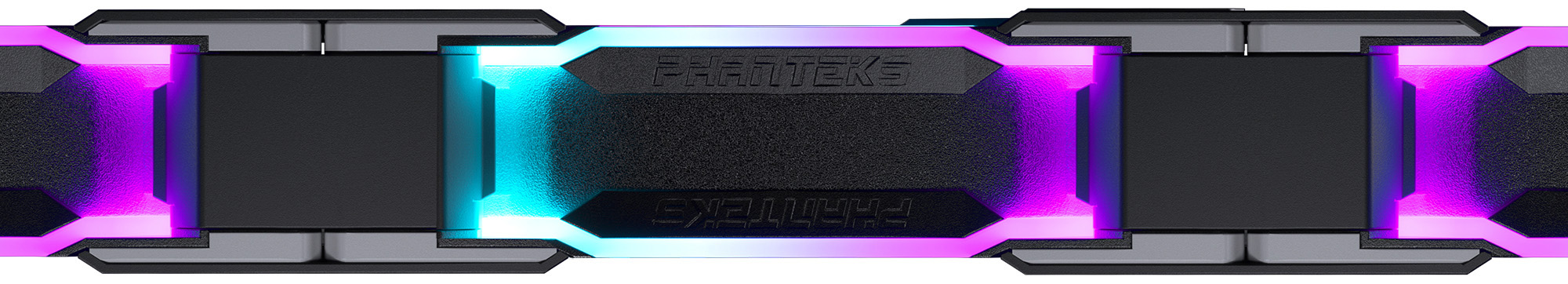 Phanteks - Ventoinha Phanteks D30 PWM reverse Airflow D-RGB Preto Pack 3 - 120mm