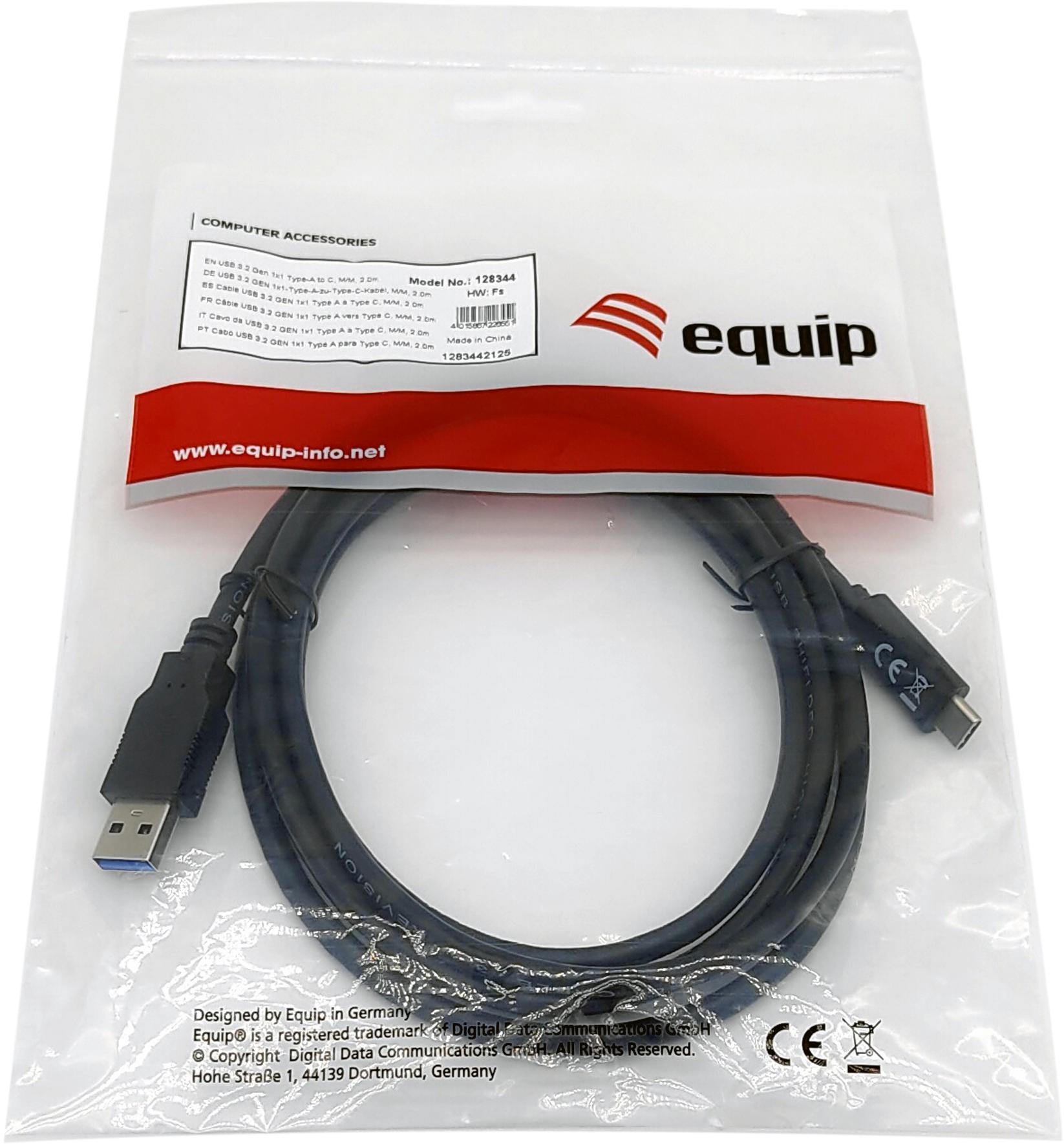 Equip - Cabo Equip USB-C > USB-A M/M 2 M Preto