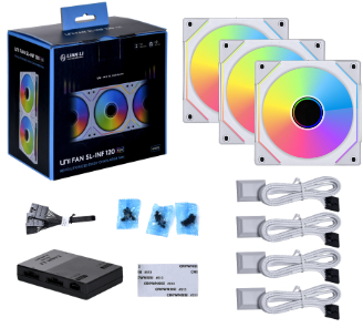 Lian Li - Ventoinha Lian Li UNI FAN SL120 Infinity RGB Reverse Blade PWM Branco 120mm (Pack 3)