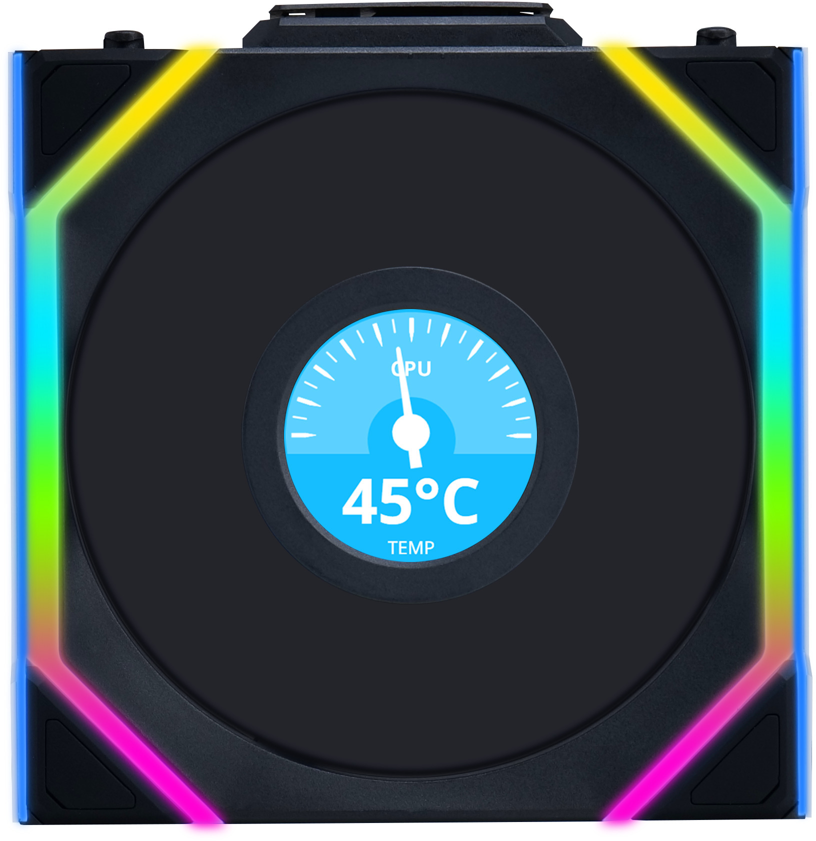 Ventoinha Lian Li UNI FAN SL120 LCD Wireless RGB Reverse Blade PWM Preto 120mm