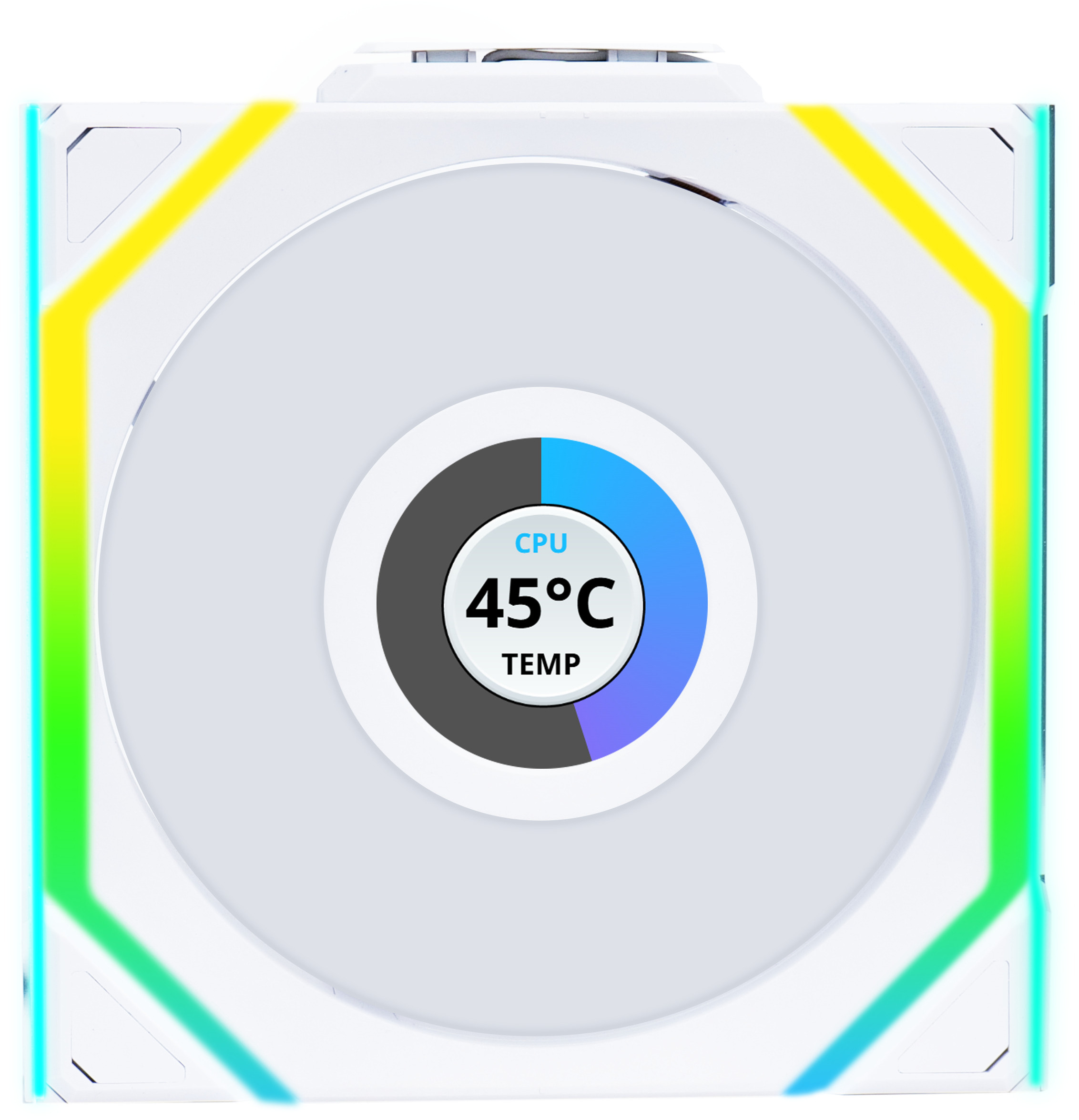 Ventoinha Lian Li UNI FAN SL120 LCD Wireless RGB Reverse Blade PWM Branco 120mm