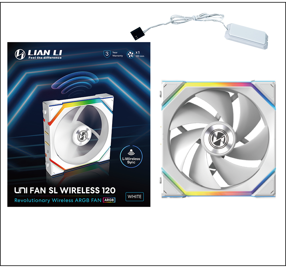 Lian Li - Ventoinha Lian Li UNI FAN SL120 Wireless RGB PWM Branco 120mm