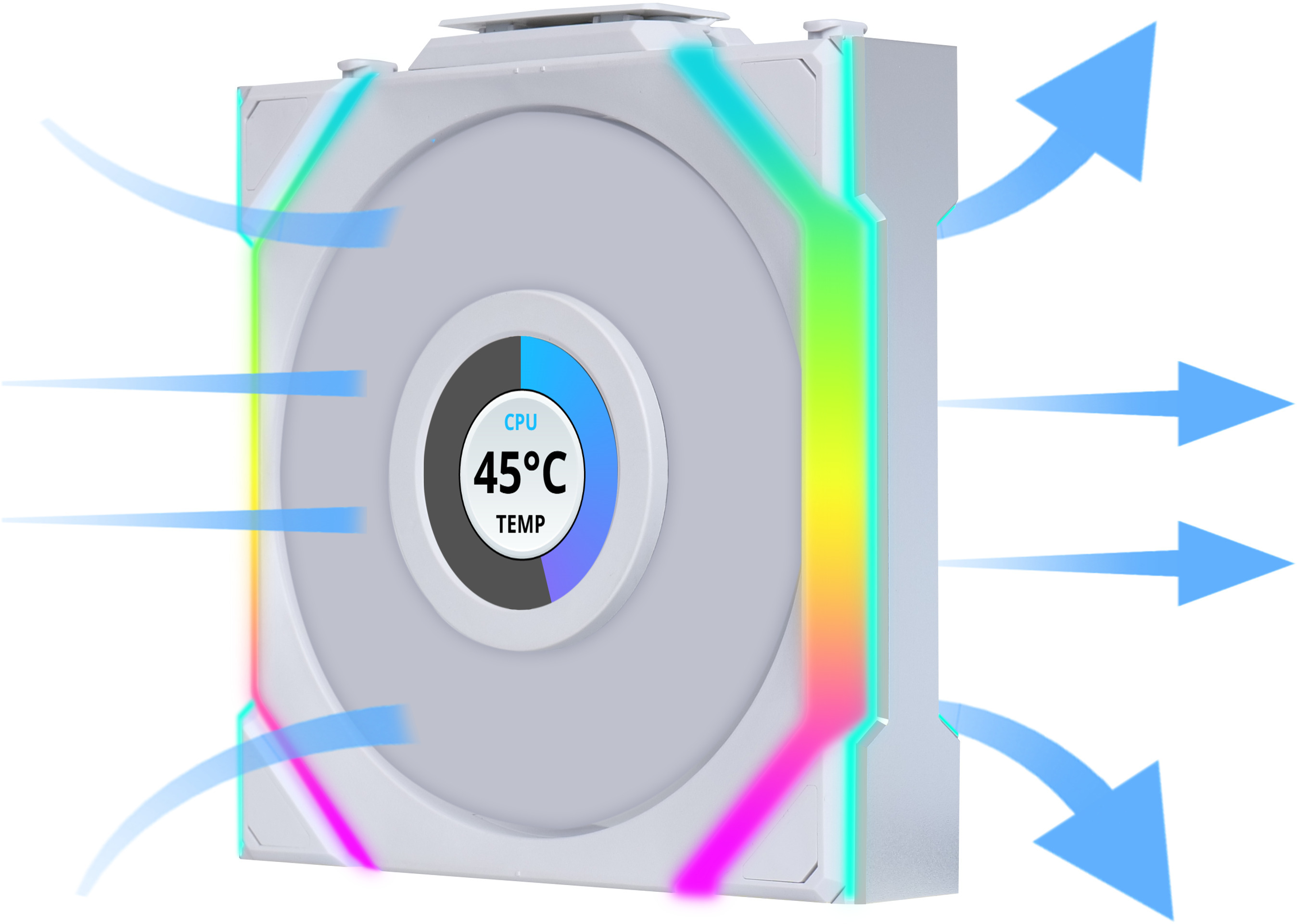 Lian Li - Ventoinha Lian Li UNI FAN SL120 LCD Wireless RGB PWM Branco 120mm