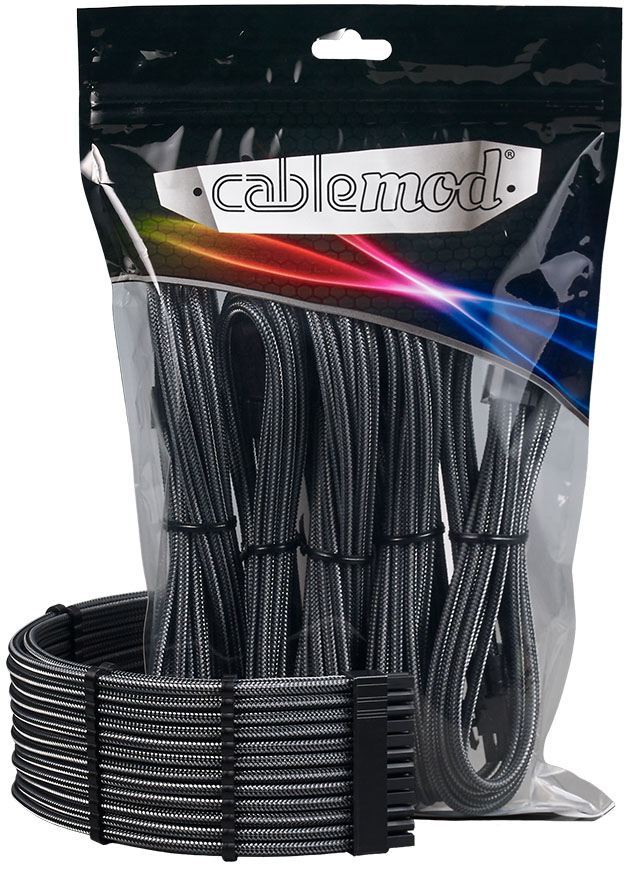 Kit Extensão CableMod Pro ModMesh 12VHPWR para 3x PCI-e 45cm Carbono