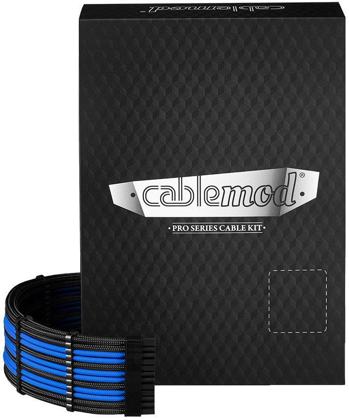Kit de Cabo CableMod C-Series Pro ModMesh 12VHPWR para Corsair RM RMi RMx Black Label Preto e Azul
