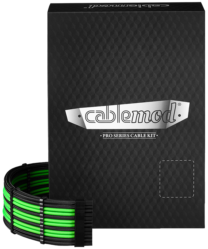 CableMod - Kit de Cabo CableMod C-Series Pro ModMesh 12VHPWR para Corsair RM, RMi, RMx Black Label Preto e Verde