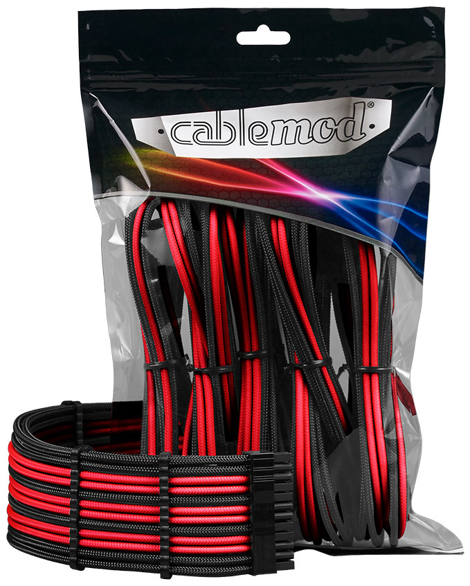 Kit Extensão CableMod Pro ModMesh 12VHPWR para 3x PCI-e 45cm Preto Vermelho