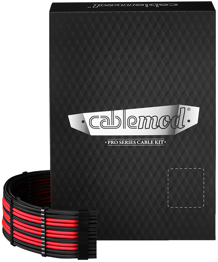 CableMod - Kit de Cabo CableMod C-Series Pro ModMesh 12VHPWR para Corsair RM, RMi, RMx Black Label Preto e Vermelho