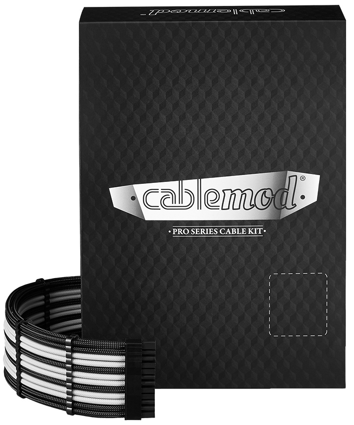 Kit de Cabo CableMod C-Series Pro ModMesh 12VHPWR para Corsair RM RMi RMx Black Label Preto e Branco