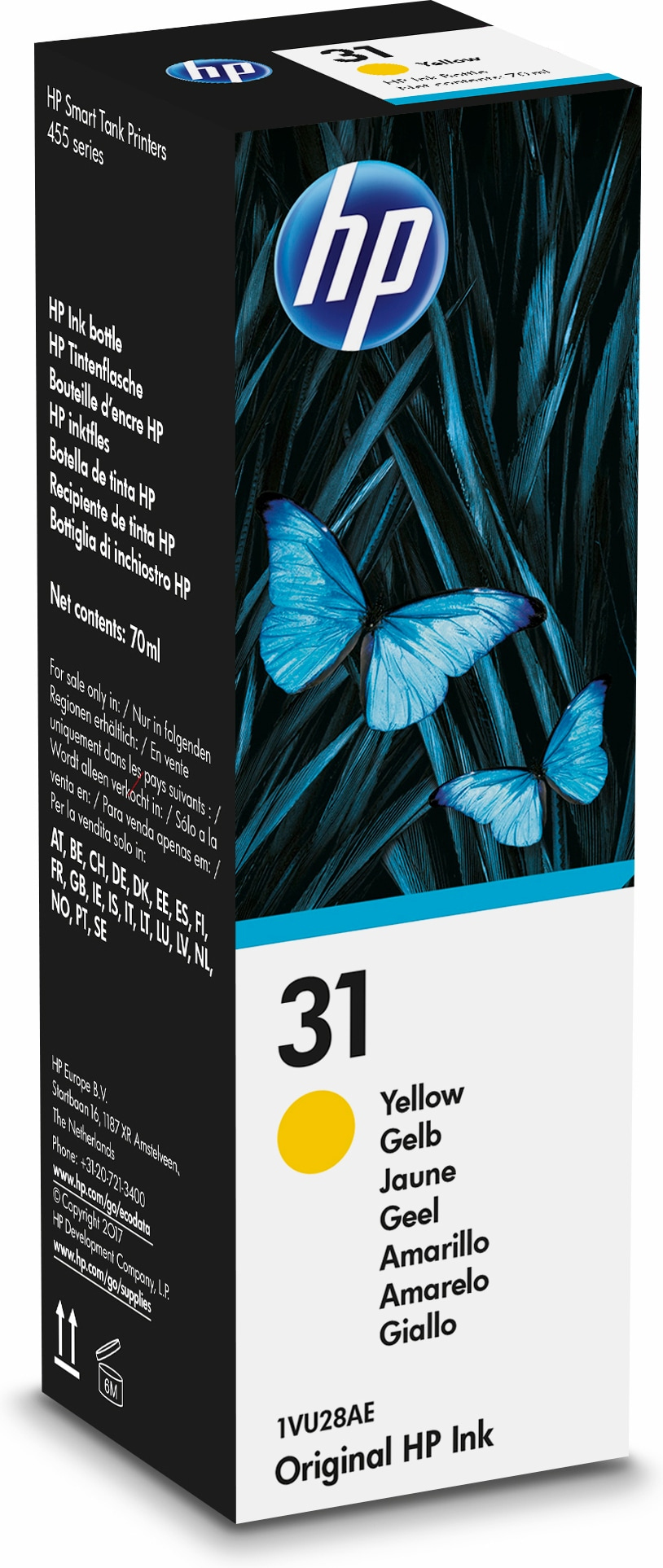 Tinteiro Garrafa HP 31 (70ml 8000 páginas) Yellow
