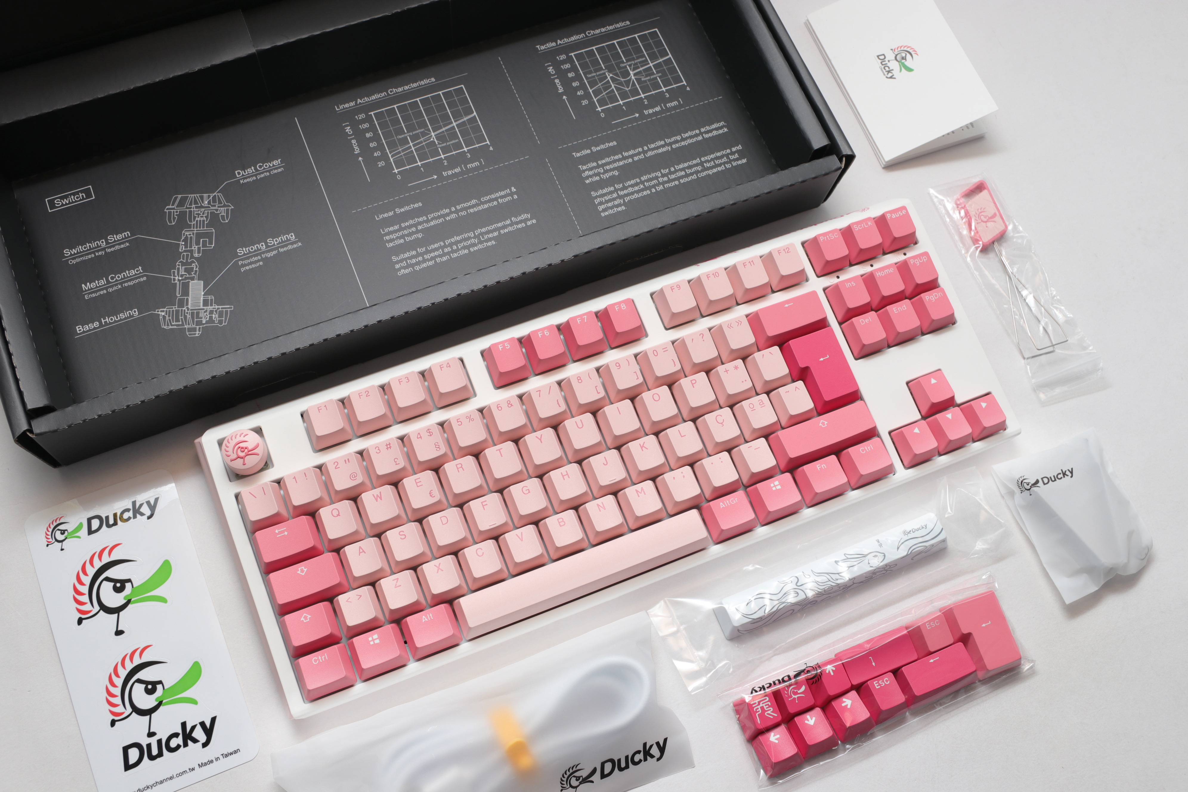 Ducky - ** B Grade ** Teclado Mecânico Ducky ONE 3 Gossamer Pink TKL RGB MX-Silen