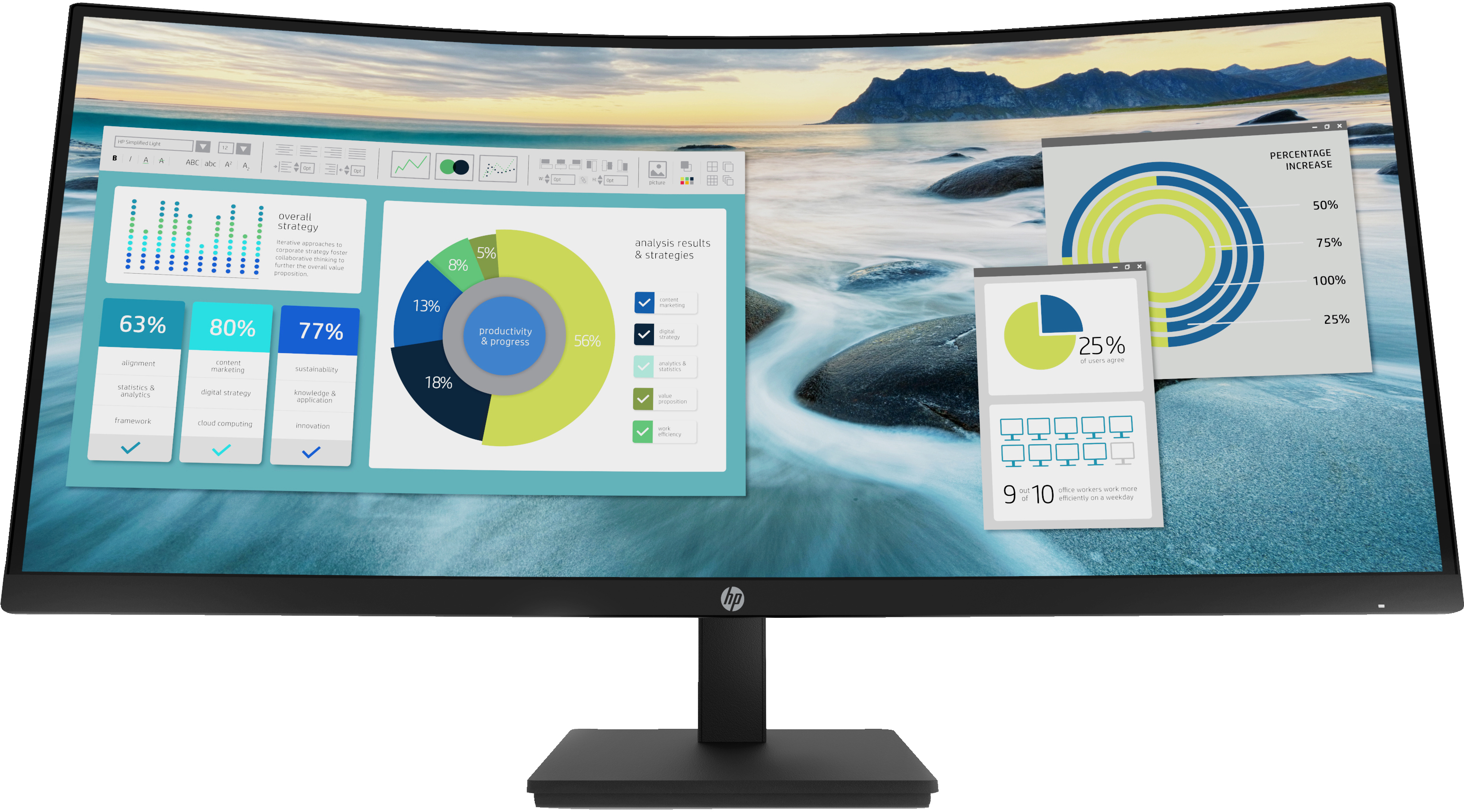 Monitor Profissional Curvo HP 34" P34hc VA WQHD 60Hz 5ms