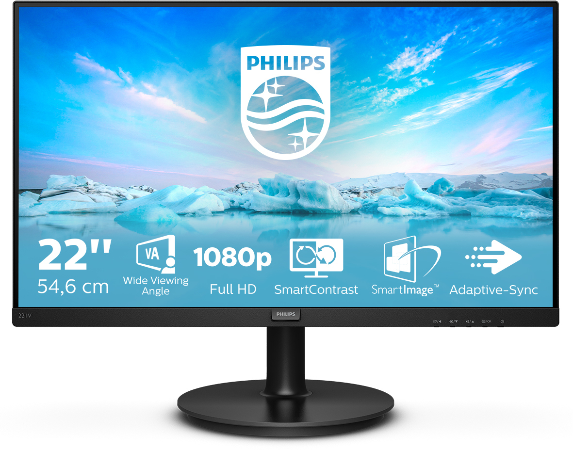Philips - Monitor Philips V-Line 22" 221V8 VA FHD 75Hz 4ms