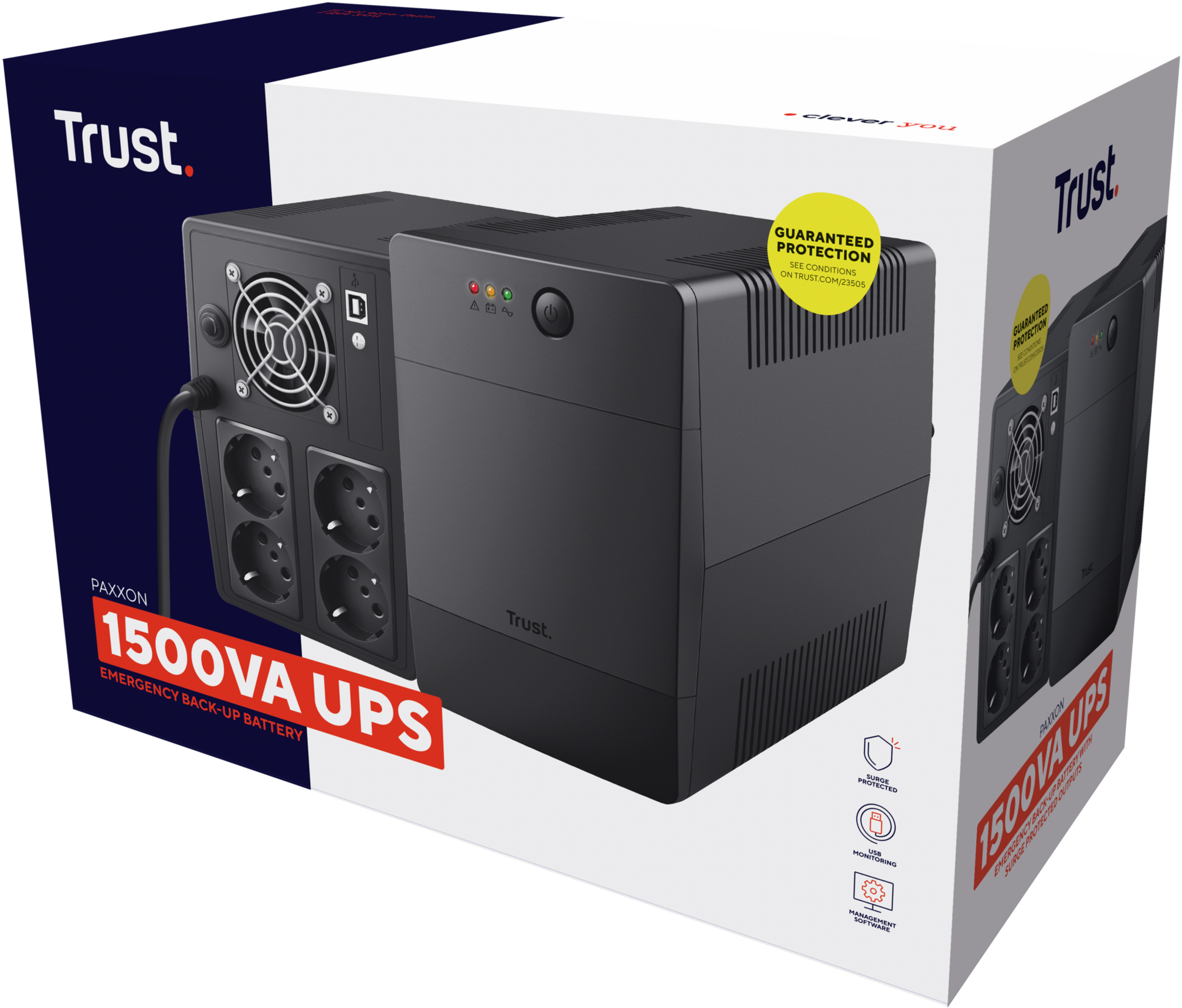 Trust - UPS Trust Ininterrupta 1500VA com 4 Tomadas Elétricas