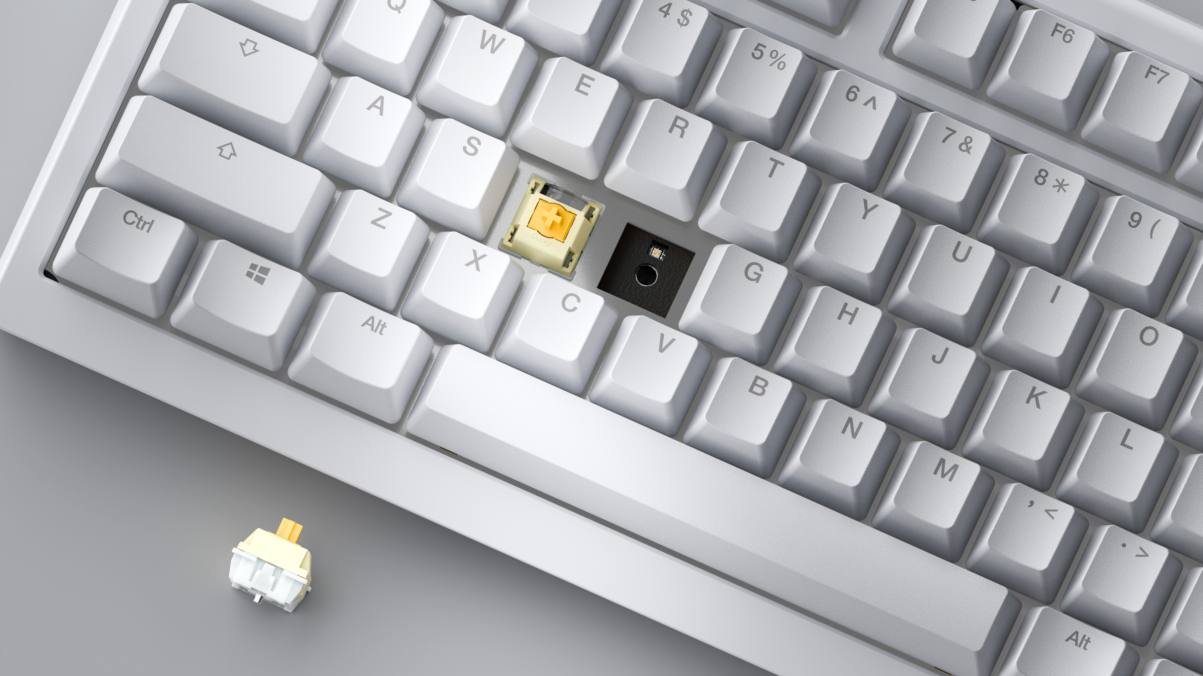 Ducky - Teclado Mecânico Ducky One X 100% Wireless Pure White RGB Ducky Linear Inductive Switch (PT)