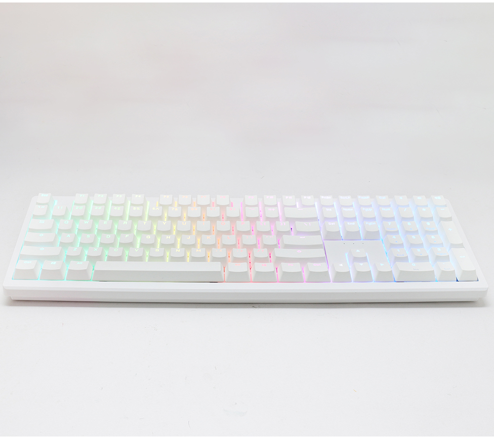 Ducky - Teclado Mecânico Ducky Zero 6108 100% Pure White RGB Wireless MX2A-Brown (PT)