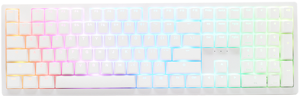 Teclado Mecânico Ducky Zero 6108 100% Pure White RGB Wireless MX2A-Red (PT)