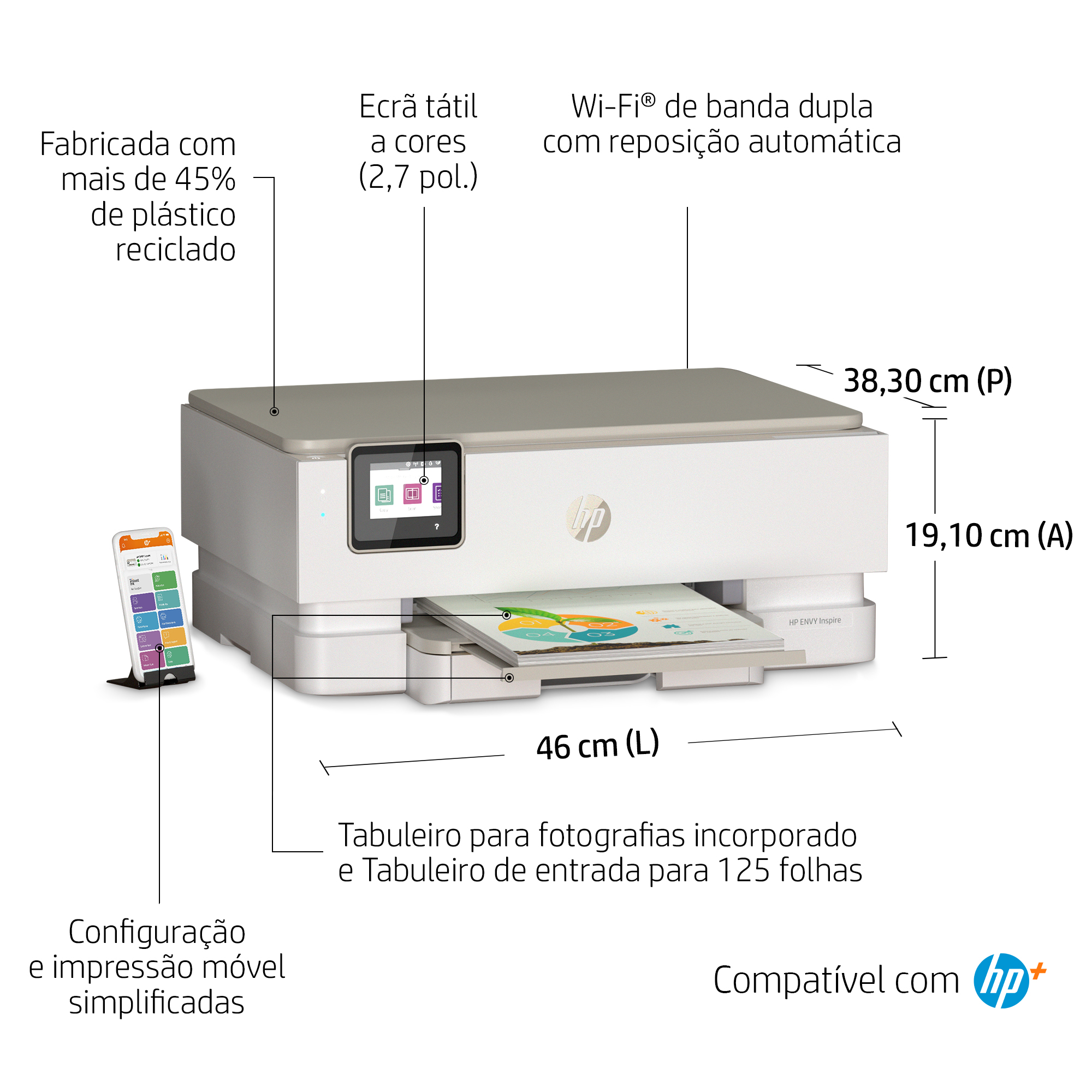 HP - Impressora Jato de Tinta HP Envy Inspire 7220e All-In-ONE WiFi