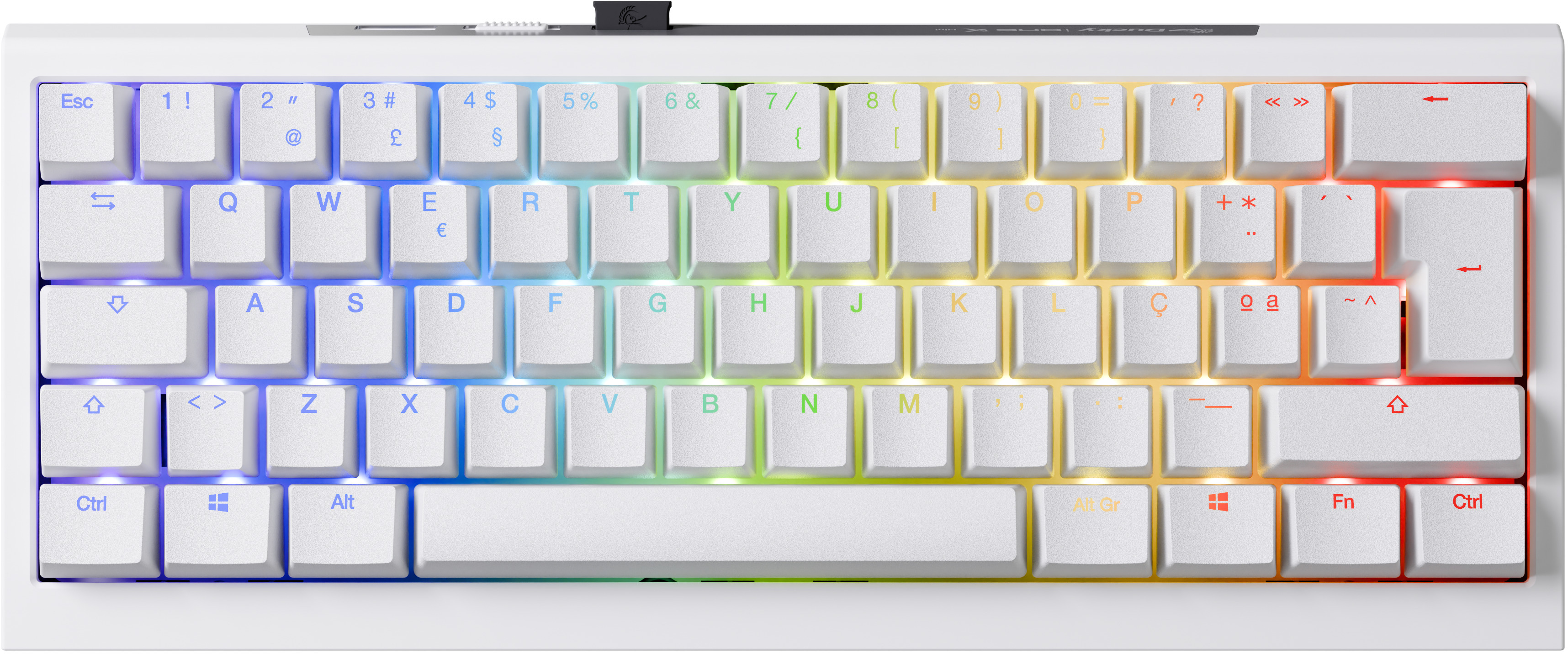 Teclado Mecânico Ducky One X Mini Wireless Pure White RGB Ducky Linear Inductive Switch (PT)