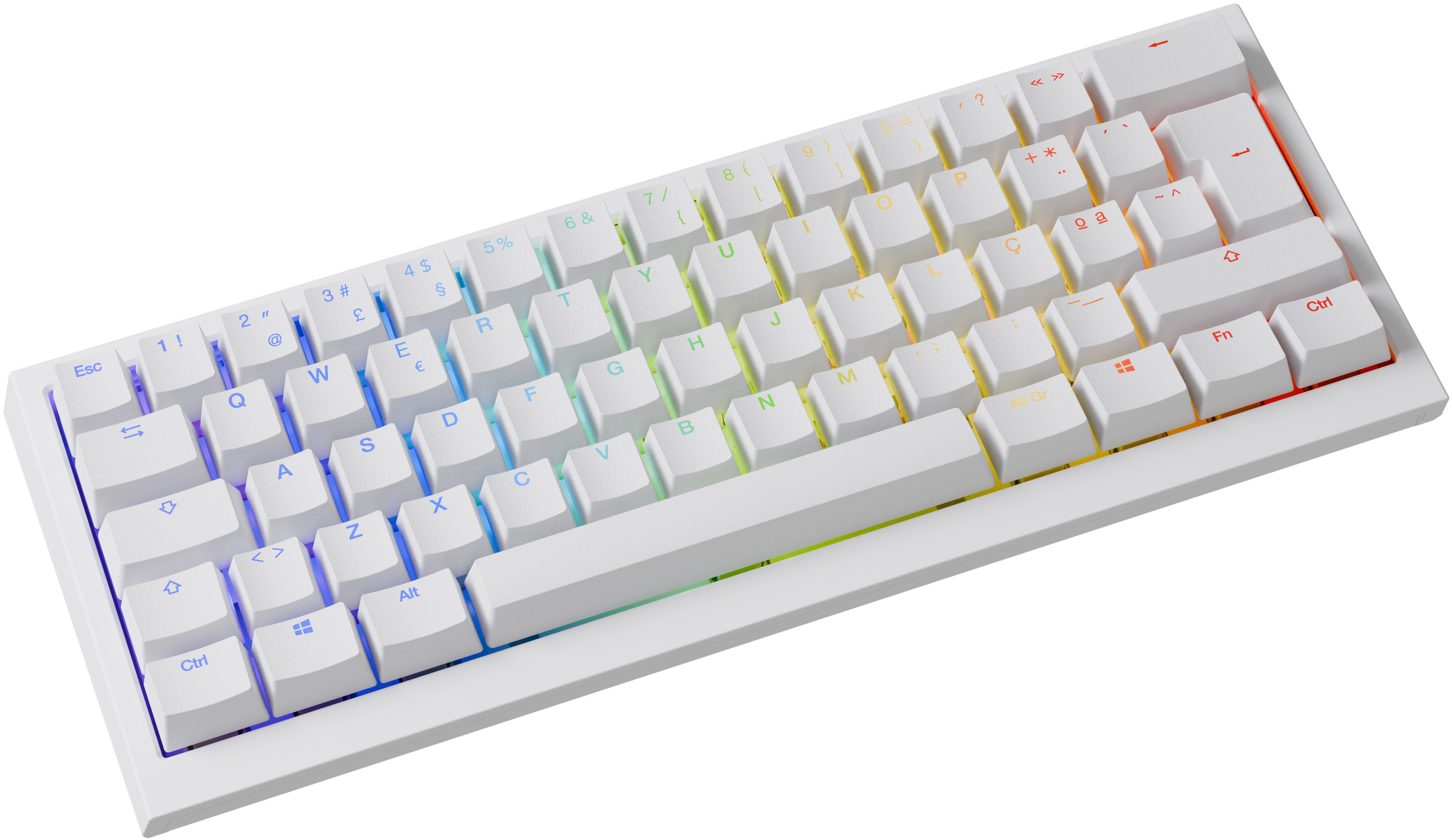 Ducky - Teclado Mecânico Ducky One X Mini Wireless Pure White RGB Ducky Linear Inductive Switch (PT)