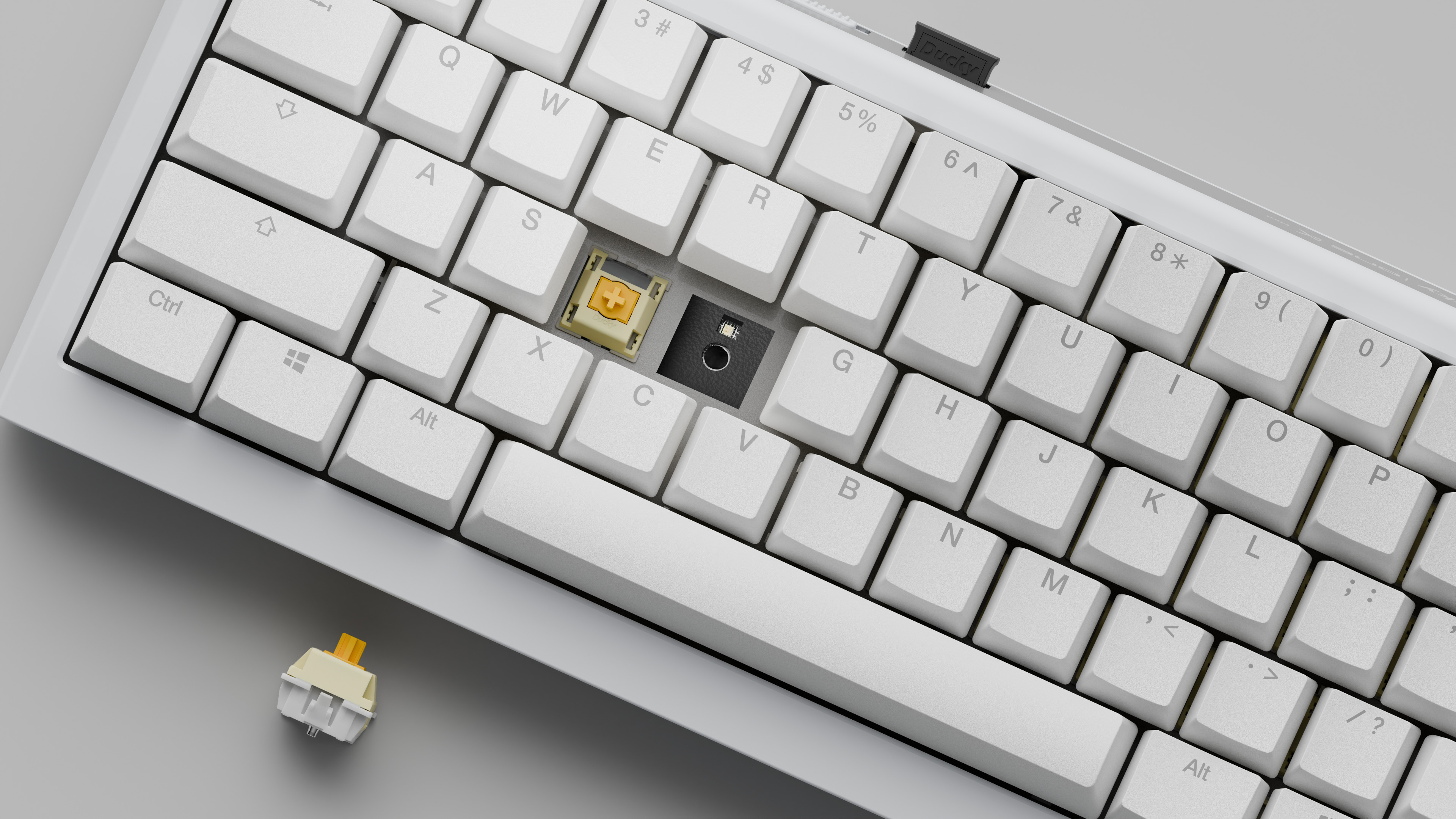 Ducky - Teclado Mecânico Ducky One X Mini Wireless Pure White RGB Ducky Linear Inductive Switch (PT)