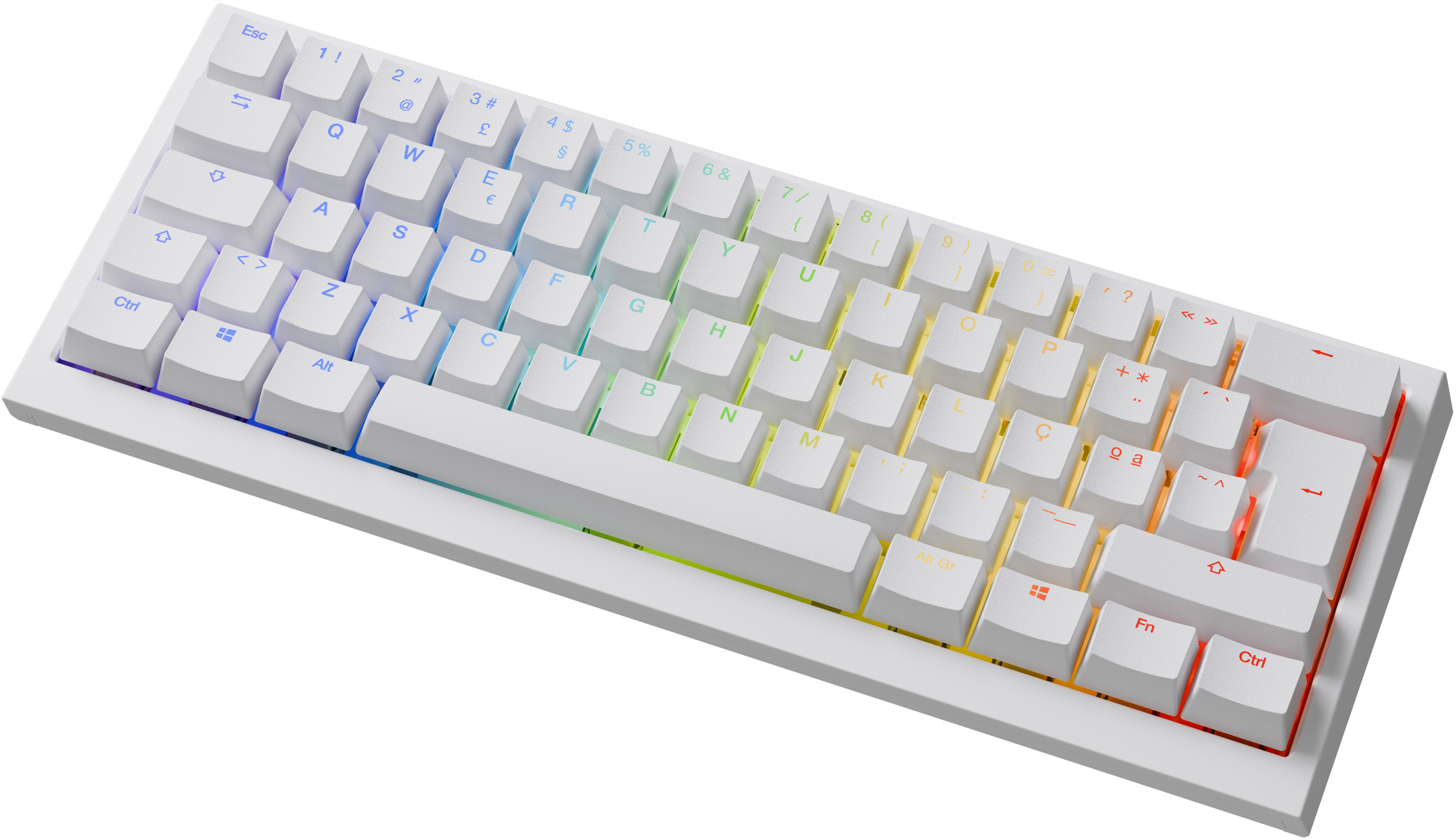 Ducky - Teclado Mecânico Ducky One X Mini Wireless Pure White RGB Ducky Linear Inductive Switch (PT)