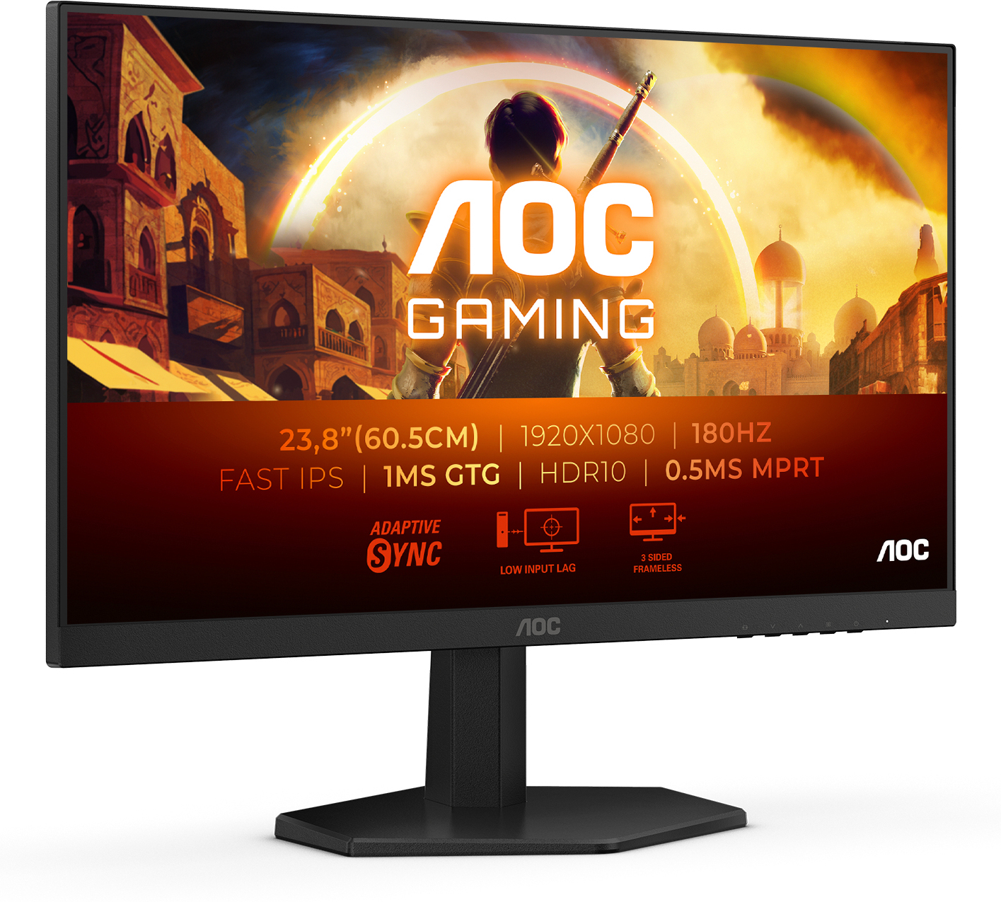 AOC - Monitor AOC Gaming 23.8" 24G42E IPS FHD 180Hz 1ms Adaptive Sync