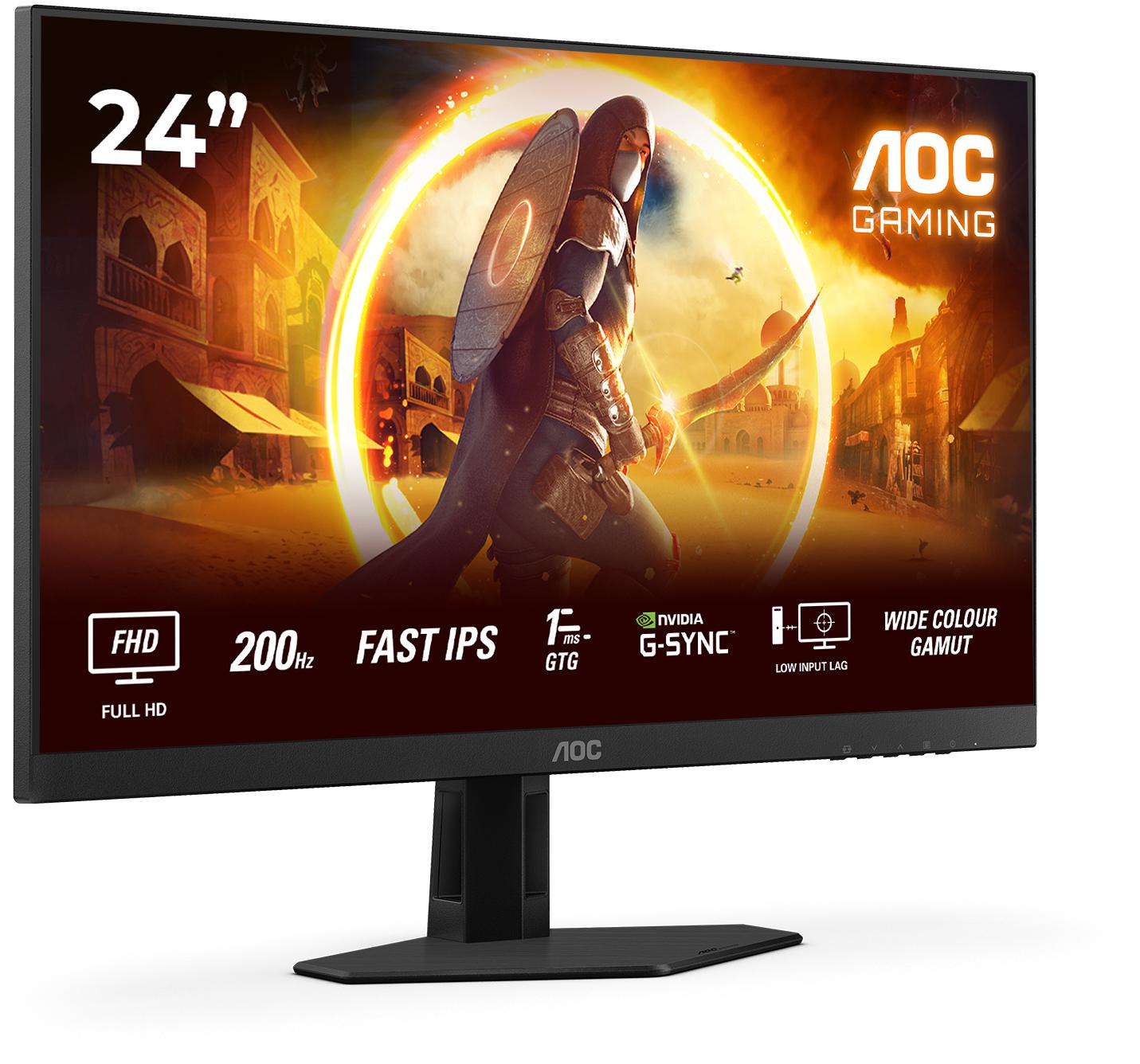 AOC - Monitor AGON by AOC 24" 24G4HRE Fast IPS FHD 200Hz 0.5ms G-SYNC Compatible