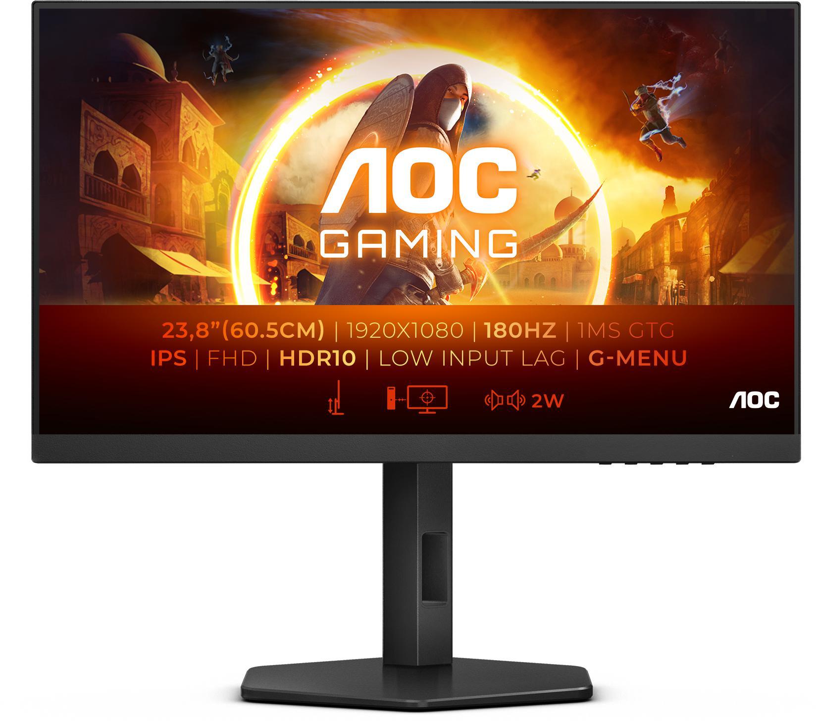 AOC - ** B Grade ** Monitor AOC Gaming 24" 24G4X IPS FHD 180Hz 0.5ms HDR10