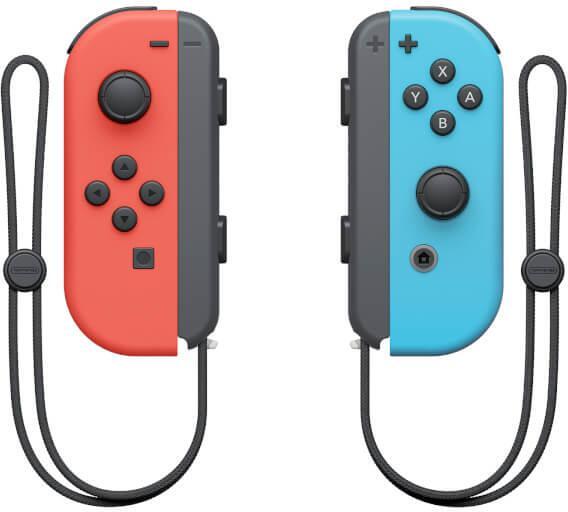 ** B Grade ** Comando Nintendo Joy-Con (set Esq/Dir) Azul Néon/Vermelho Néon