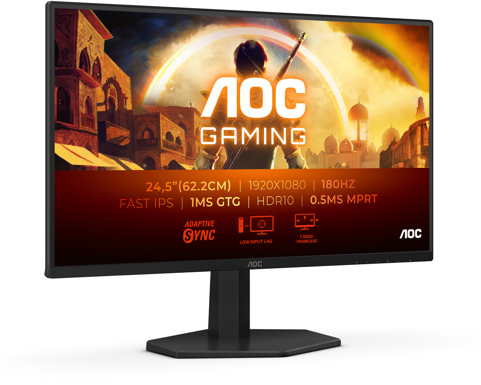 AOC - Monitor AOC Gaming 24.5" 25G42E IPS FHD 180Hz 1ms Adaptive Sync