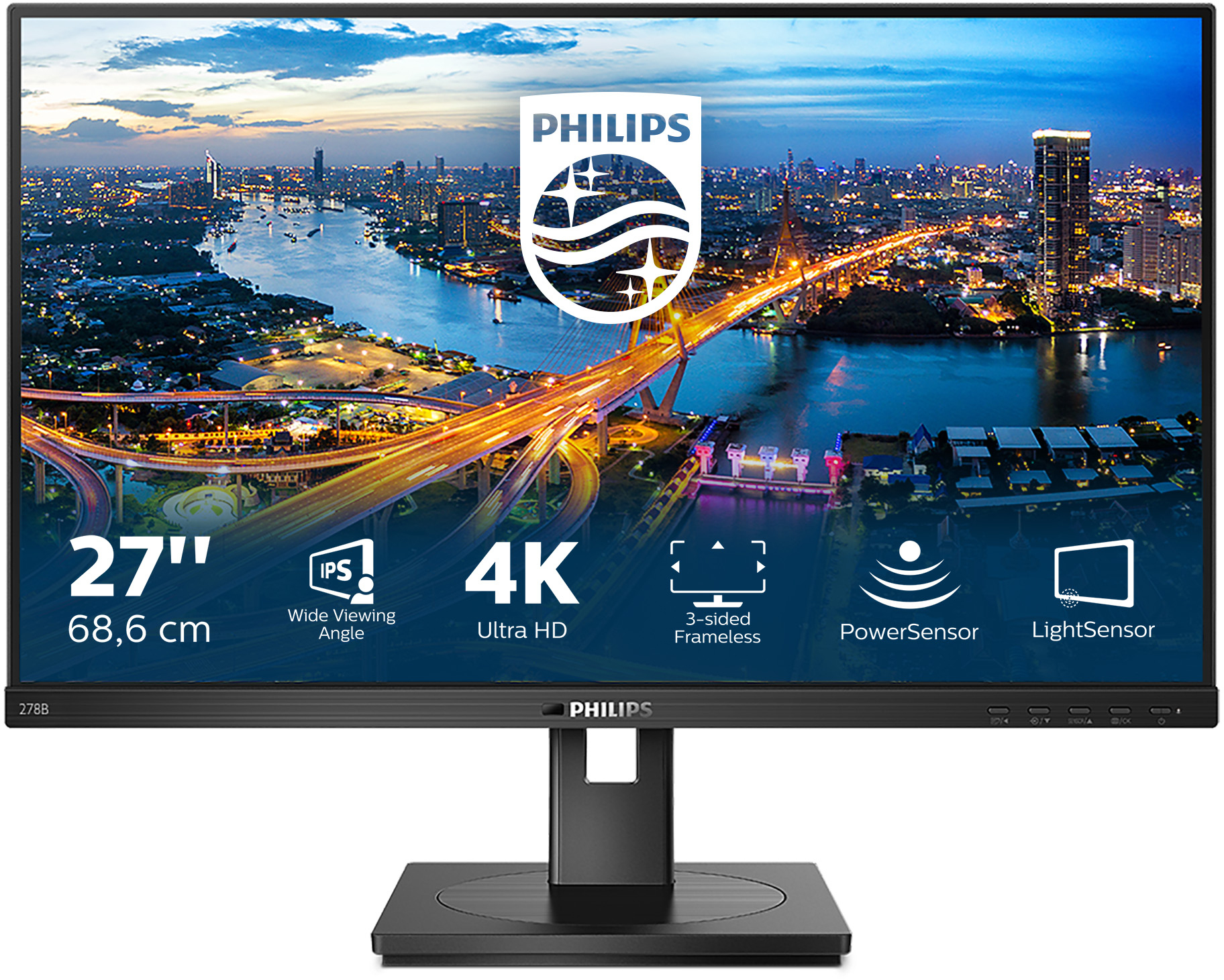 Philips - Monitor Philips B-Line 27" 278B1 IPS 4K 75Hz 4ms