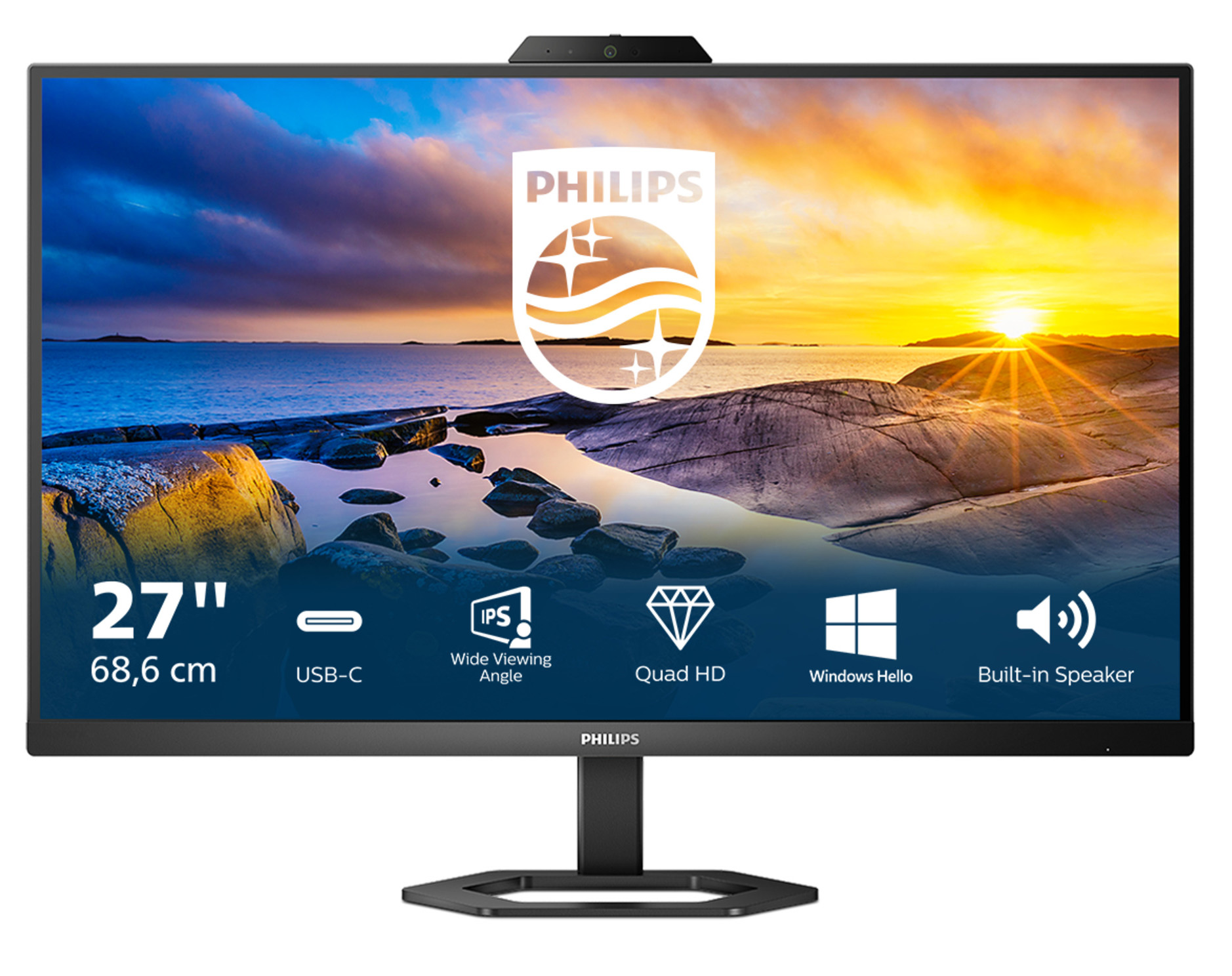 Monitor Philips 27" 27E1N5600HE IPS QHD 75Hz USB-C c/Webcam