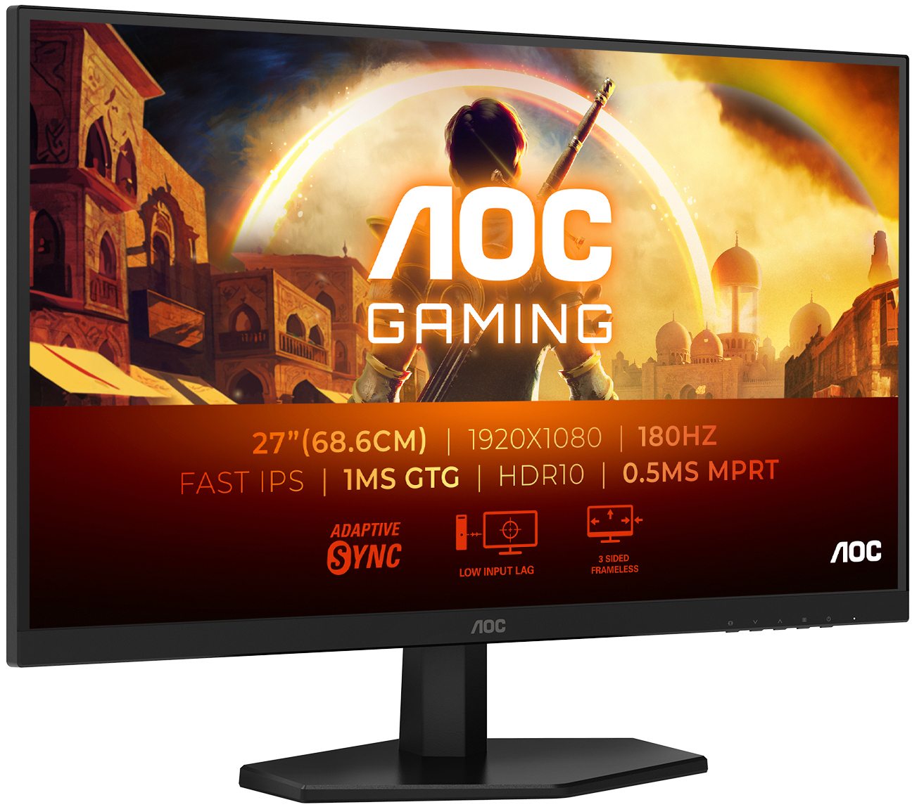 AOC - Monitor AOC Gaming 27" 27G42E IPS FHD 180Hz 1ms Adaptive Sync