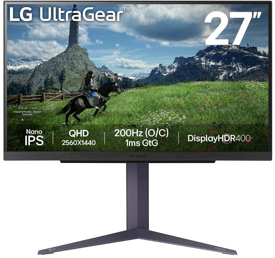 Monitor LG Ultragear 27" 27GS85Q Nano IPS QHD 180Hz 1ms G-SYNC Comp