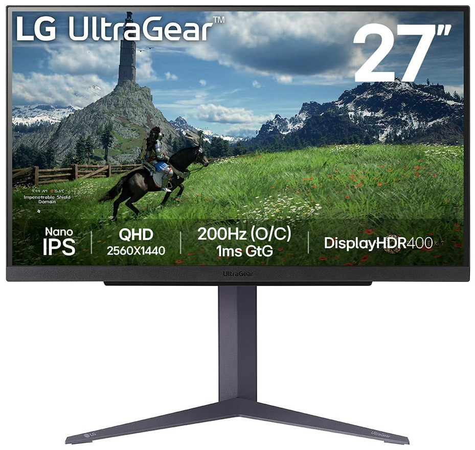 Monitor LG Ultragear 27" 27GS85Q-B Nano IPS QHD 180Hz 1ms G-SYNC Compatible