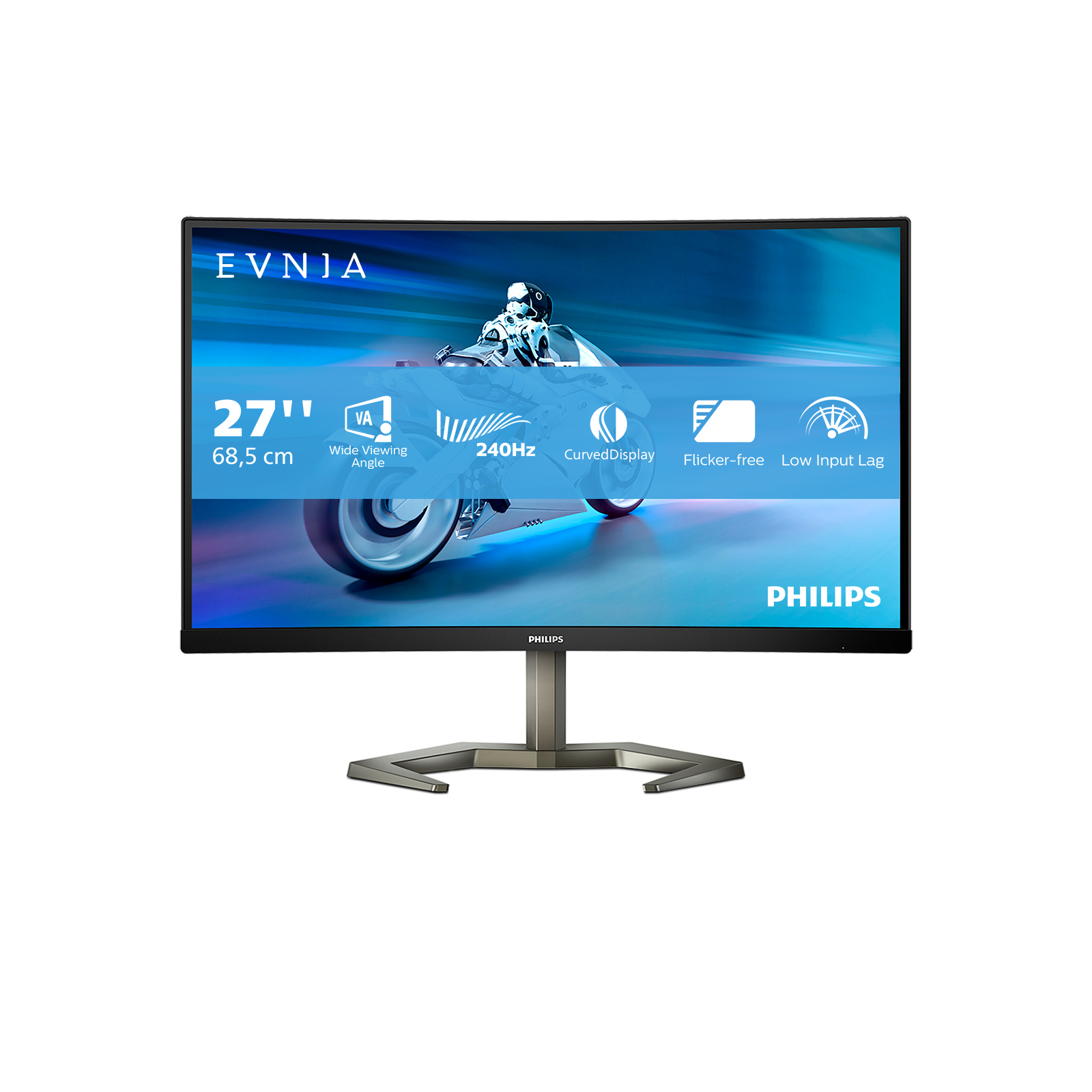 Philips - Monitor Curvo Gaming Philips EVNIA 27" 27M1C5200W VA FHD 240Hz 0.5ms FreeSync Premium