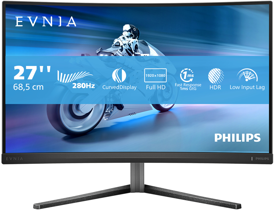 Philips - Monitor Gaming Philips 27" 27M2C5200W VA FHD 280Hz 1ms