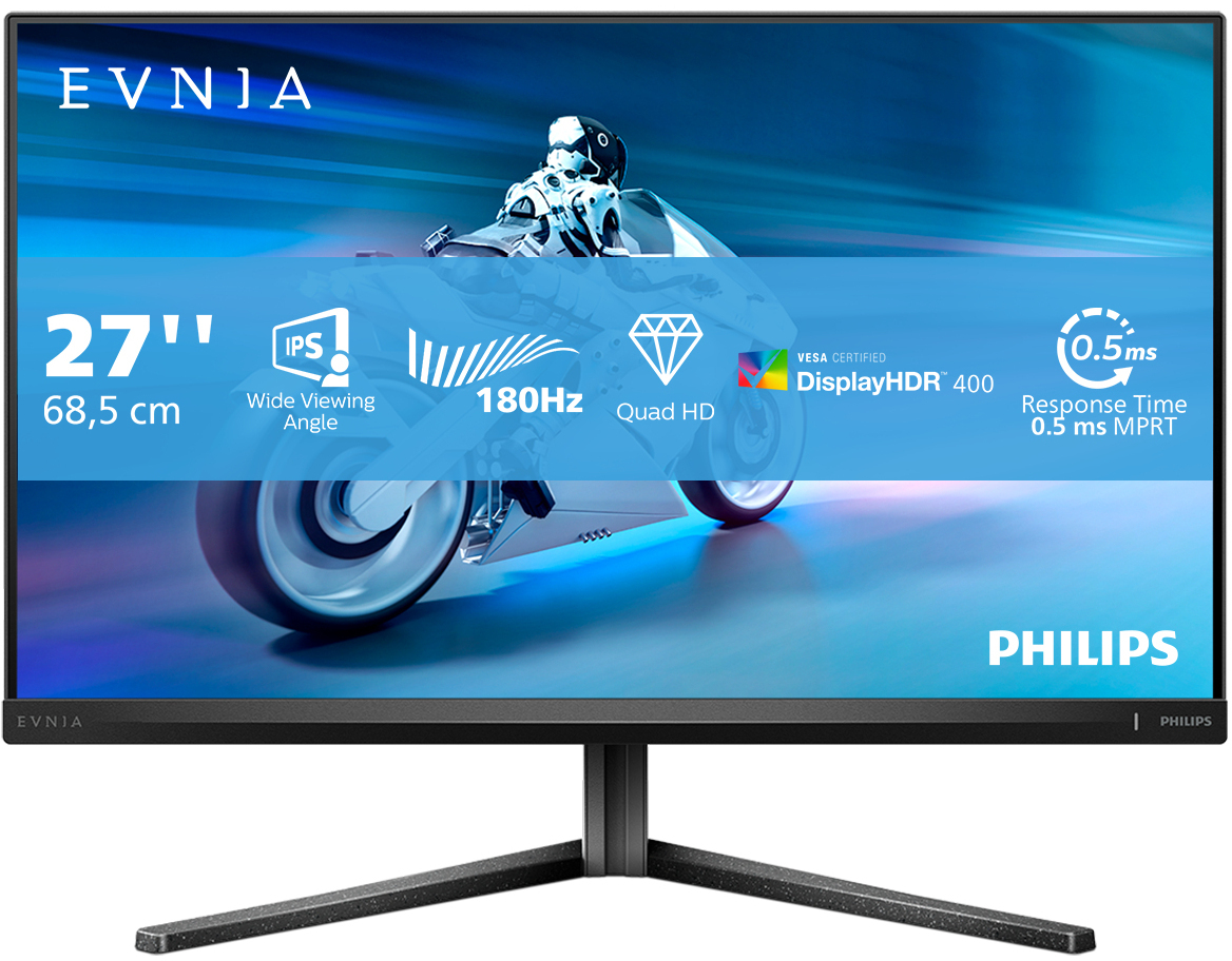 Philips - Monitor Gaming Philips EVNIA 27" 27M2N5500 Fast IPS QHD 180Hz 0.5ms c/Ajuste Alt.