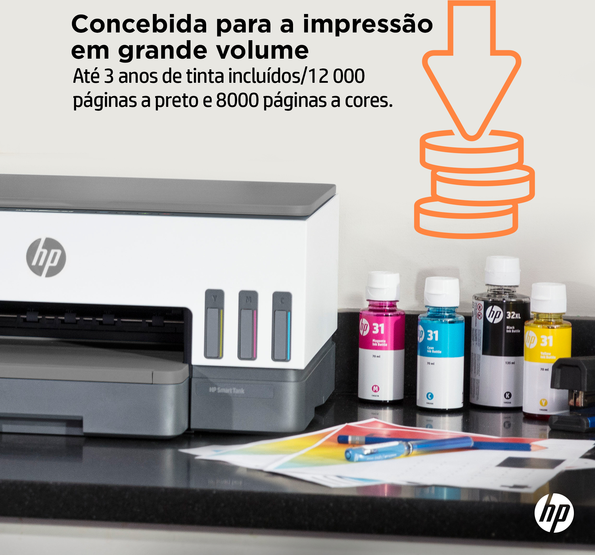 HP - Impressora Multifunções a Jato de Tinta HP Smart Tank 7005 All-in-One WiFi