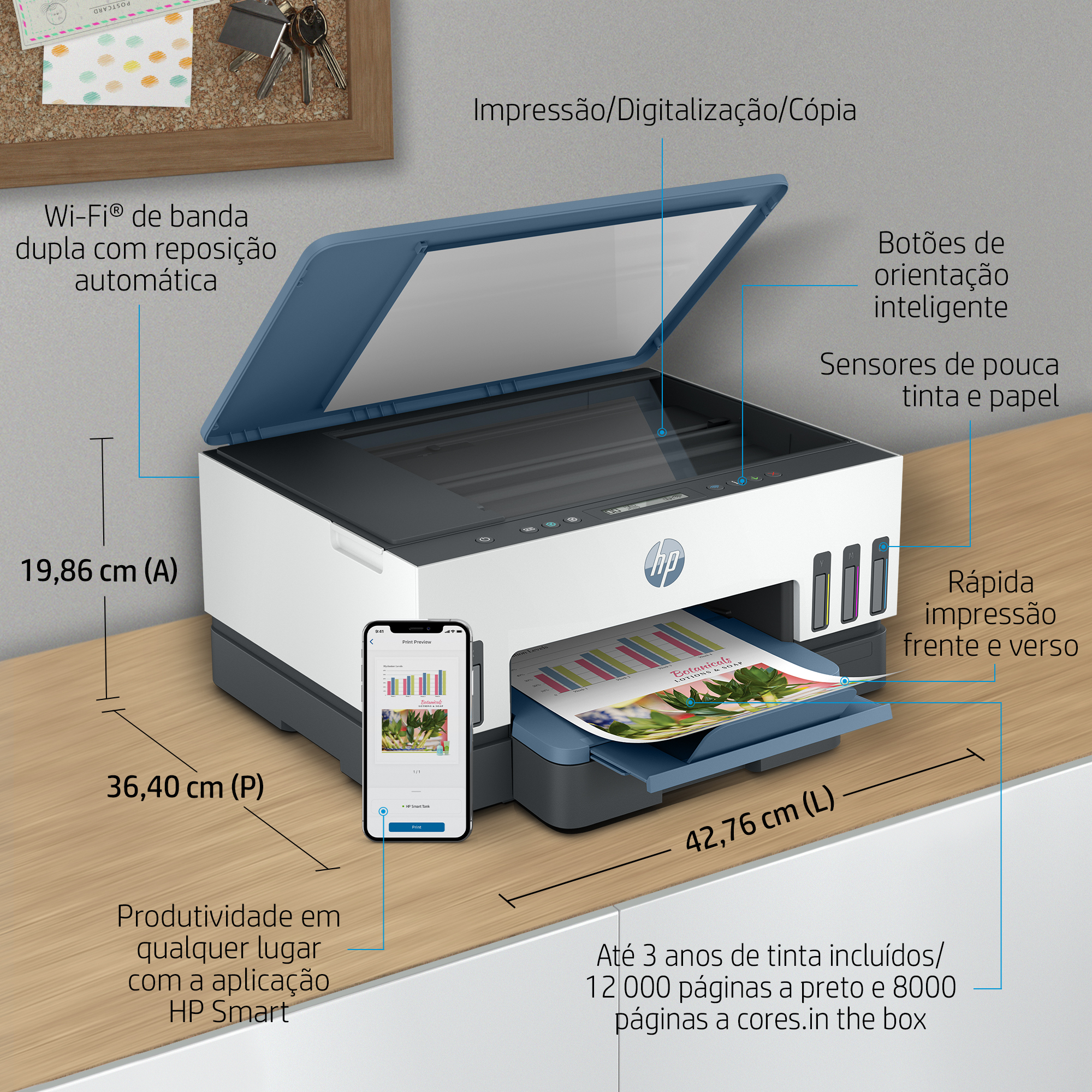 HP - Impressora Multifunções a Jato de Tinta HP Smart Tank 7006 All-in-One WiFi