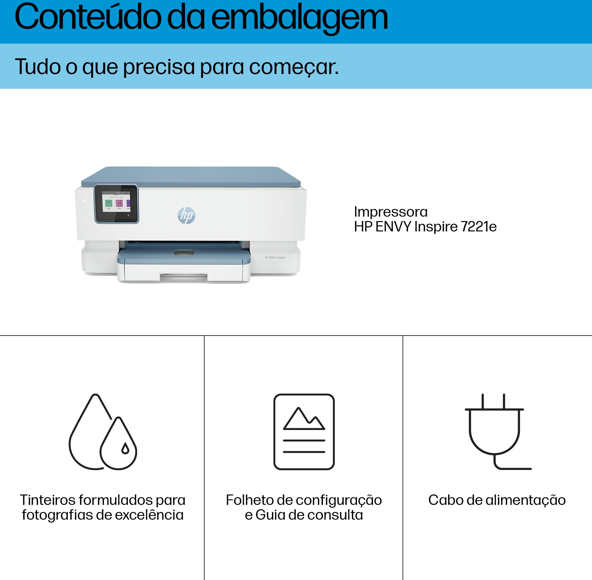 HP - Impressora Multifunções a Jato de Tinta HP Envy Inspire 7221e All-in-One WiFi