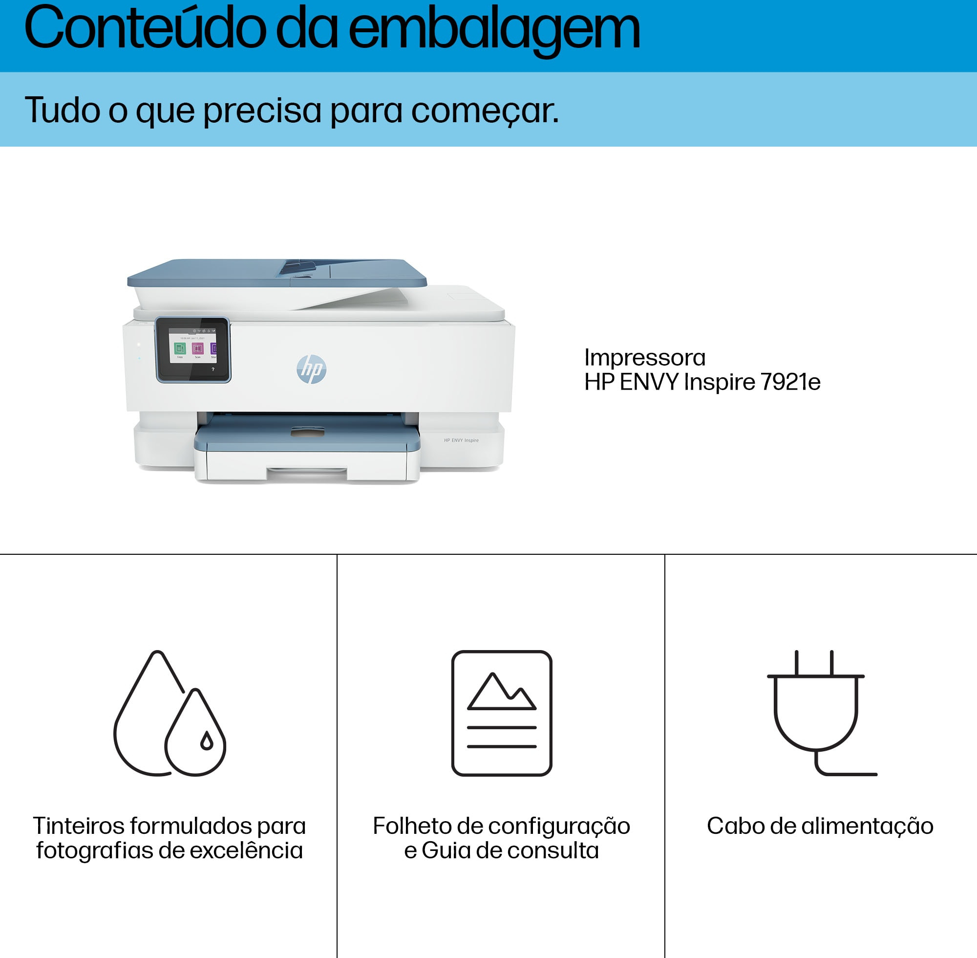 HP - Impressora Multifunções a Jato de Tinta HP Envy Inspire 7921e All-in-One WiFi