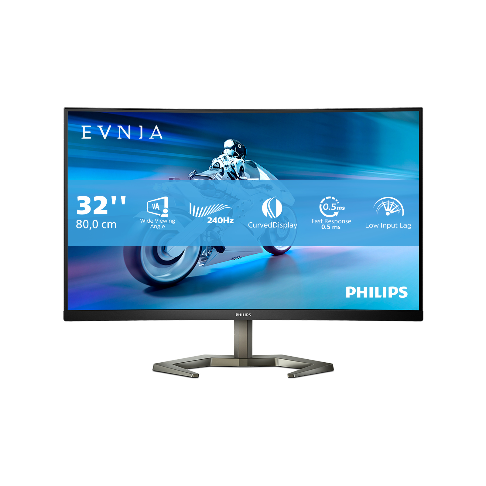 Philips - Monitor Curvo Gaming Philips EVNIA 32" 32M1C5200W VA FHD 240Hz 0.5ms FreeSync Premium
