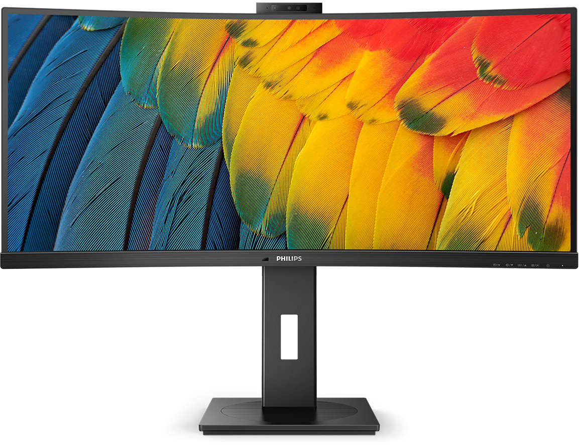 Monitor Curvo Philips Série 5000 34" 34B1U5600CH VA WQHD 120Hz C/Webcam