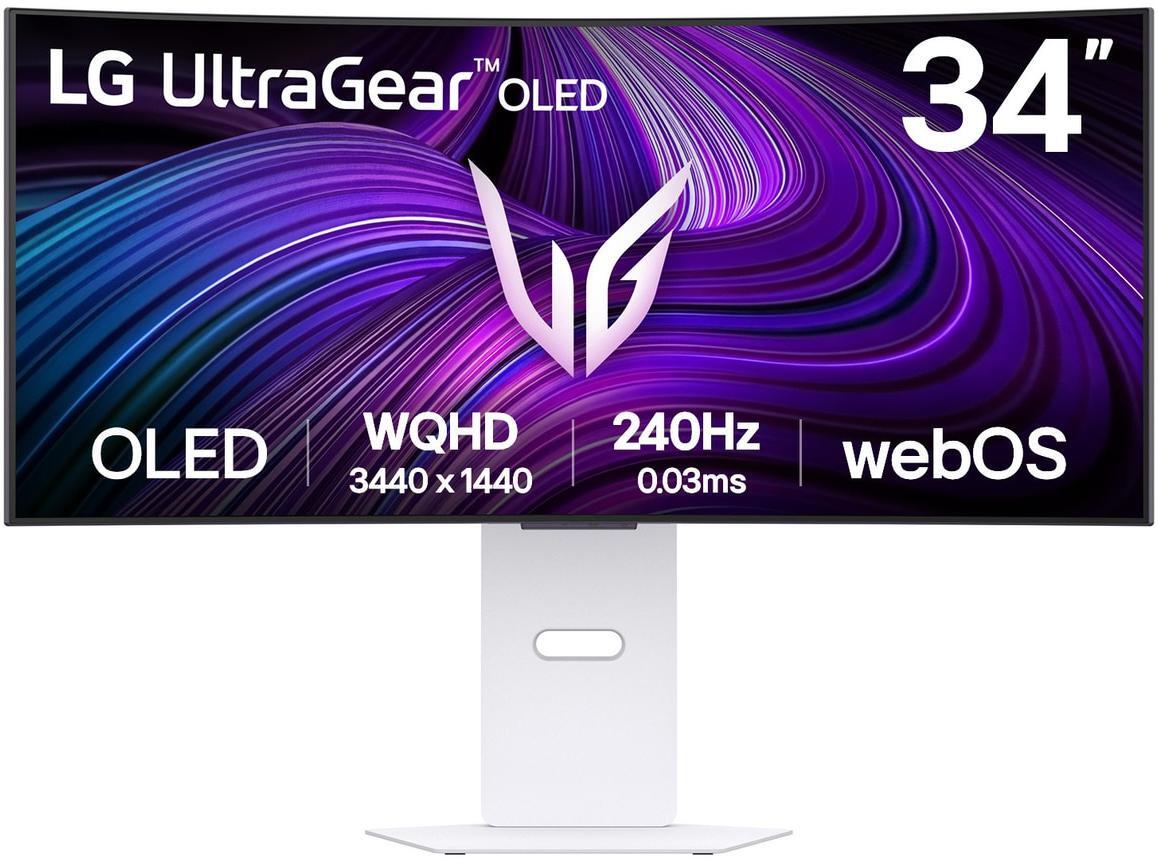 Monitor Curvo Gaming LG UltrGear 34" 34GX90SA OLED WQHD 240Hz 0.03ms G-Sync Compatible Smart webOS Branco